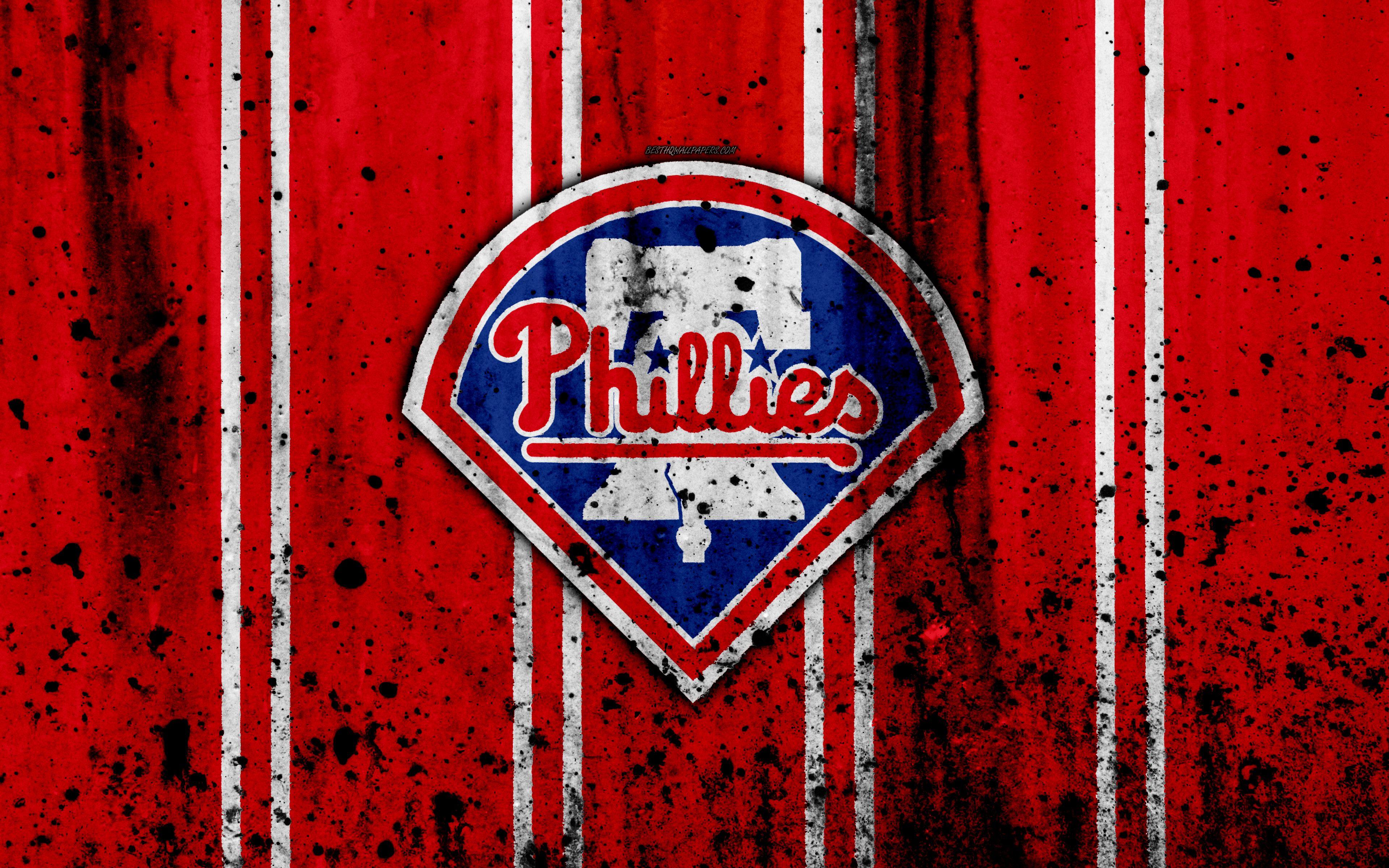 3840x2400 4k, Philadelphia Phillies, Grunge, Baseball Club, Mlb, Vs La Dodgers