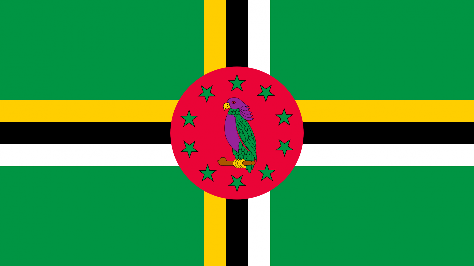 1920x1080 Dominica Flag, High Definition, High Quality, Widescreen