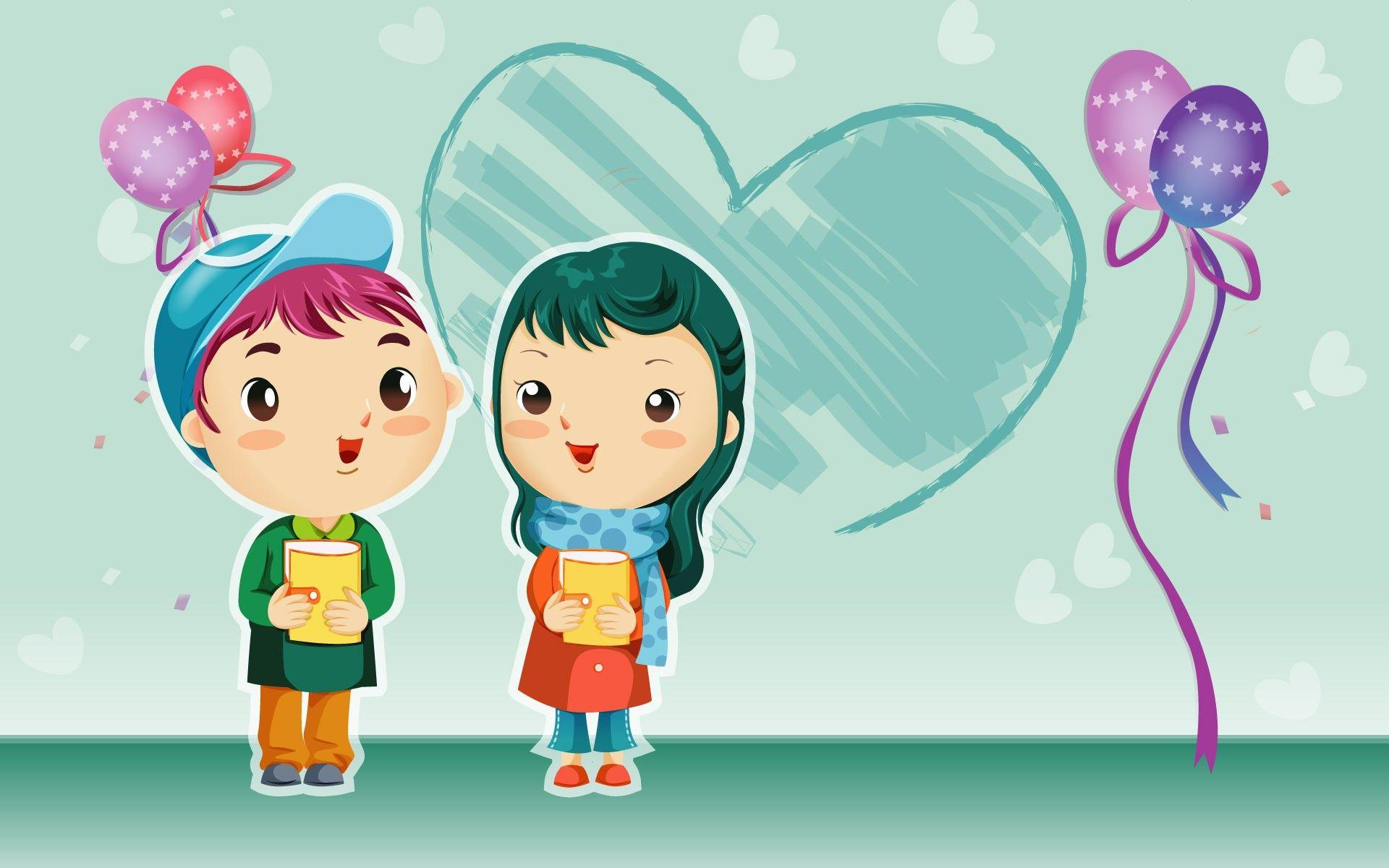 1920x1200 Cute Cartoon Couple Image Full HD