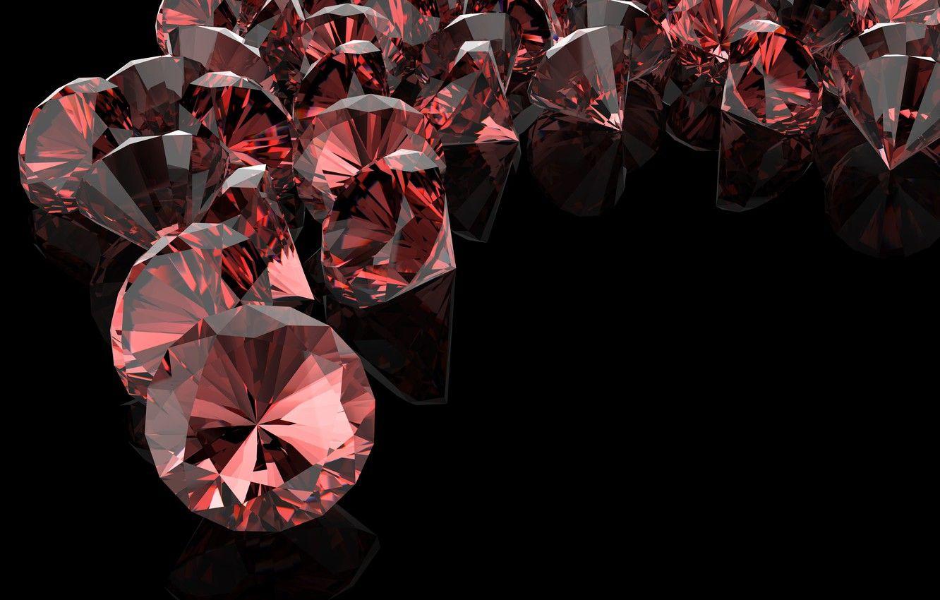 1332x850 Wallpaper DIAMONDS, THE DARK BACKGROUND, RED DIAMONDS image for desktop, section абстракции