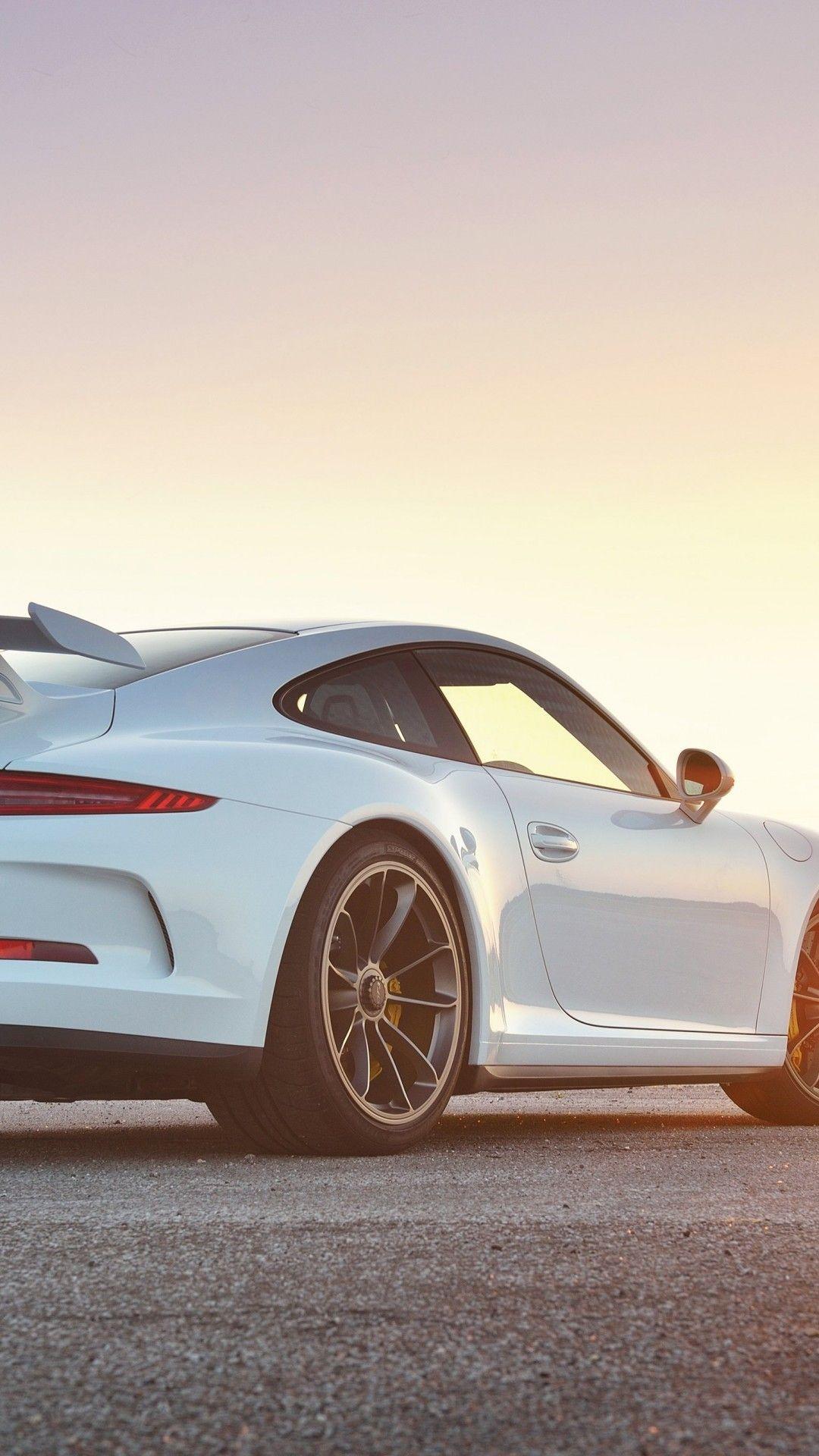 1080x1920 Porsche 911 Gt White, Side View, Sunlight, Cars