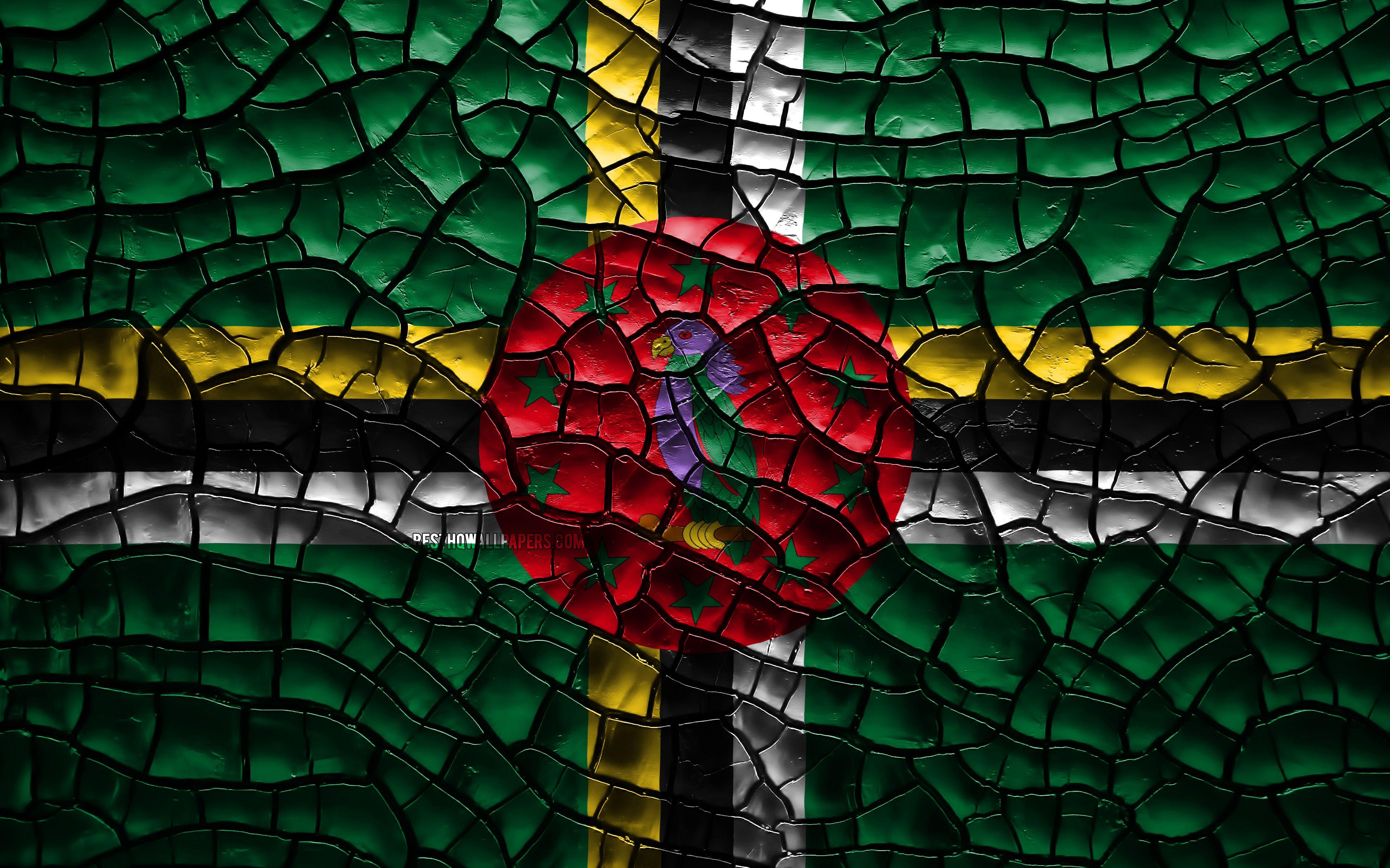 3840x2400 Download wallpaper Flag of Dominica, 4k, cracked soil, North America, Dominica flag, 3D art, Dominica, North American countries, national symbols, Dominica 3D flag for desktop with resolution 3840x2400. High Quality HD picture