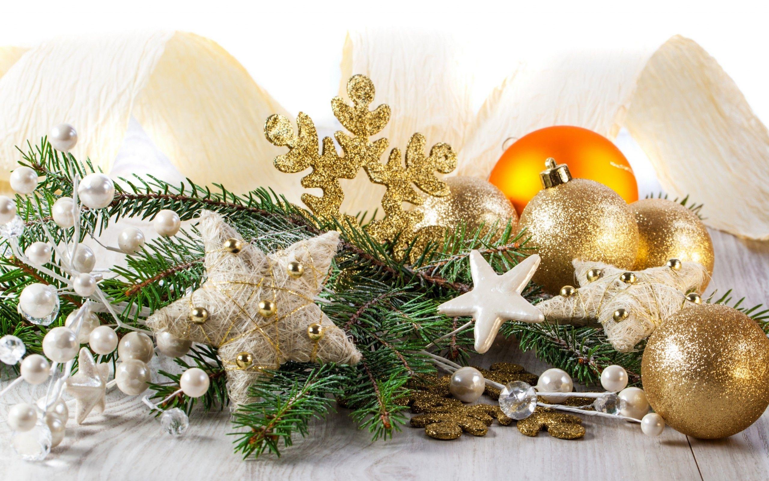 2560x1600 new year stars leaves snowflakes christmas ornaments wallpaper