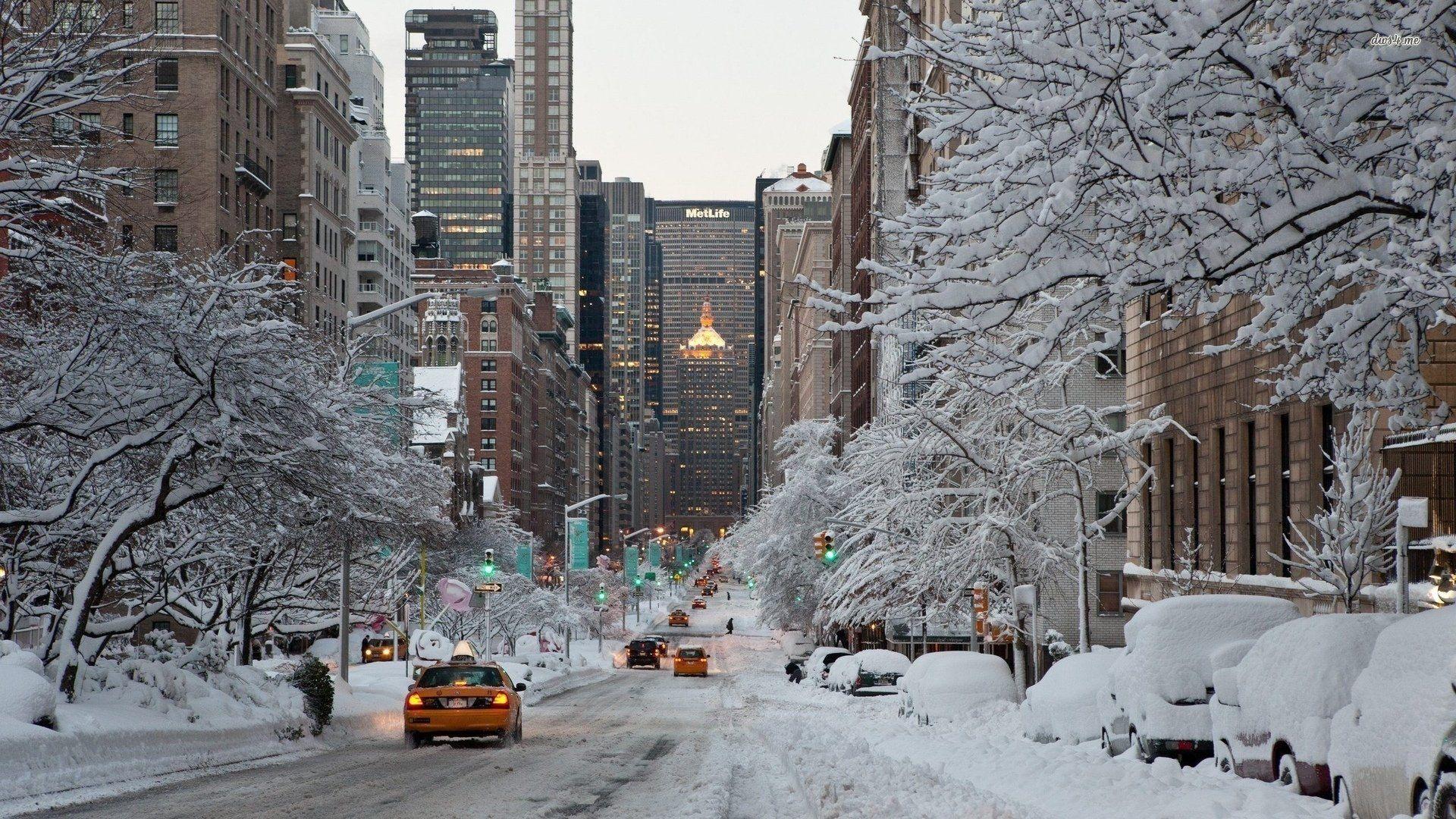 1920x1080 City Snow Wallpaper