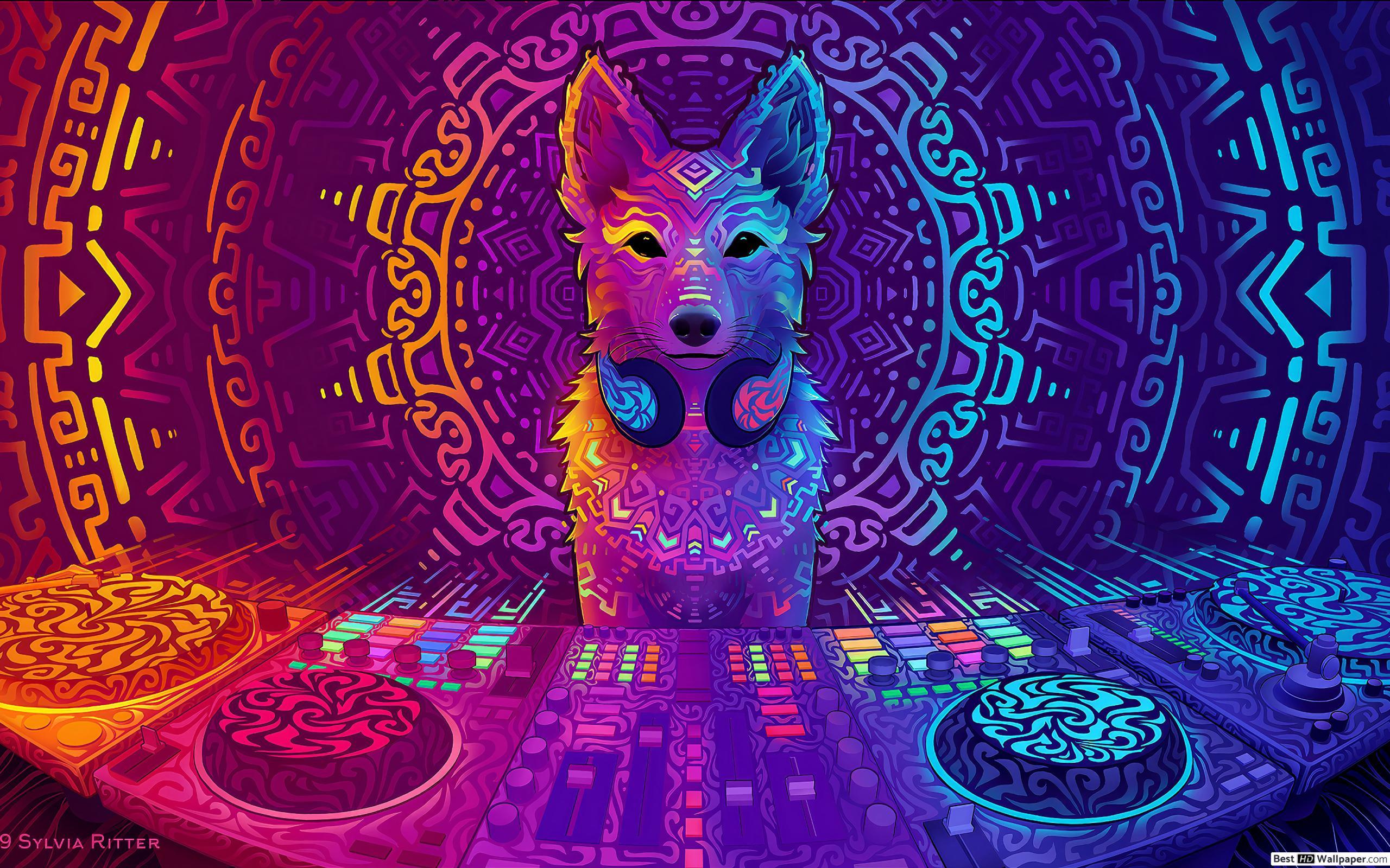 2560x1600 Neon Fox Wallpaper
