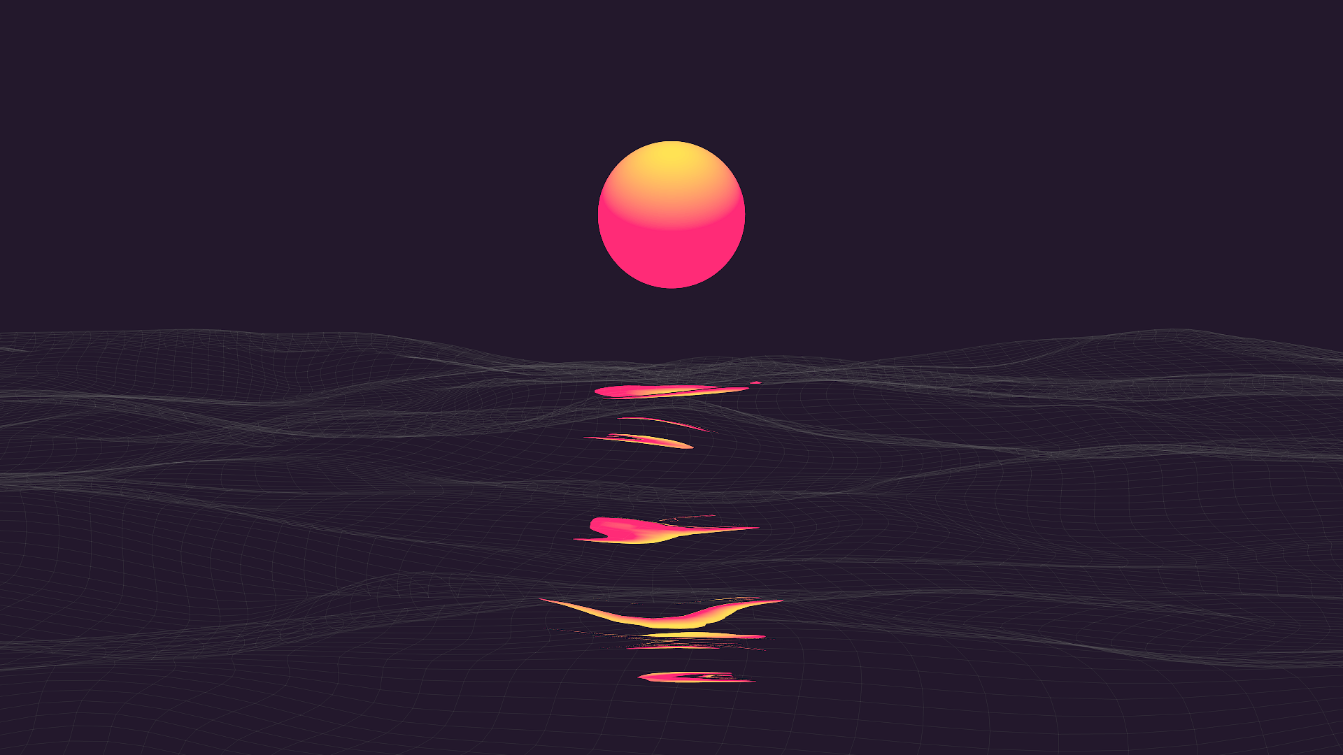 1920x1080 Red Retrowave Wallpaper