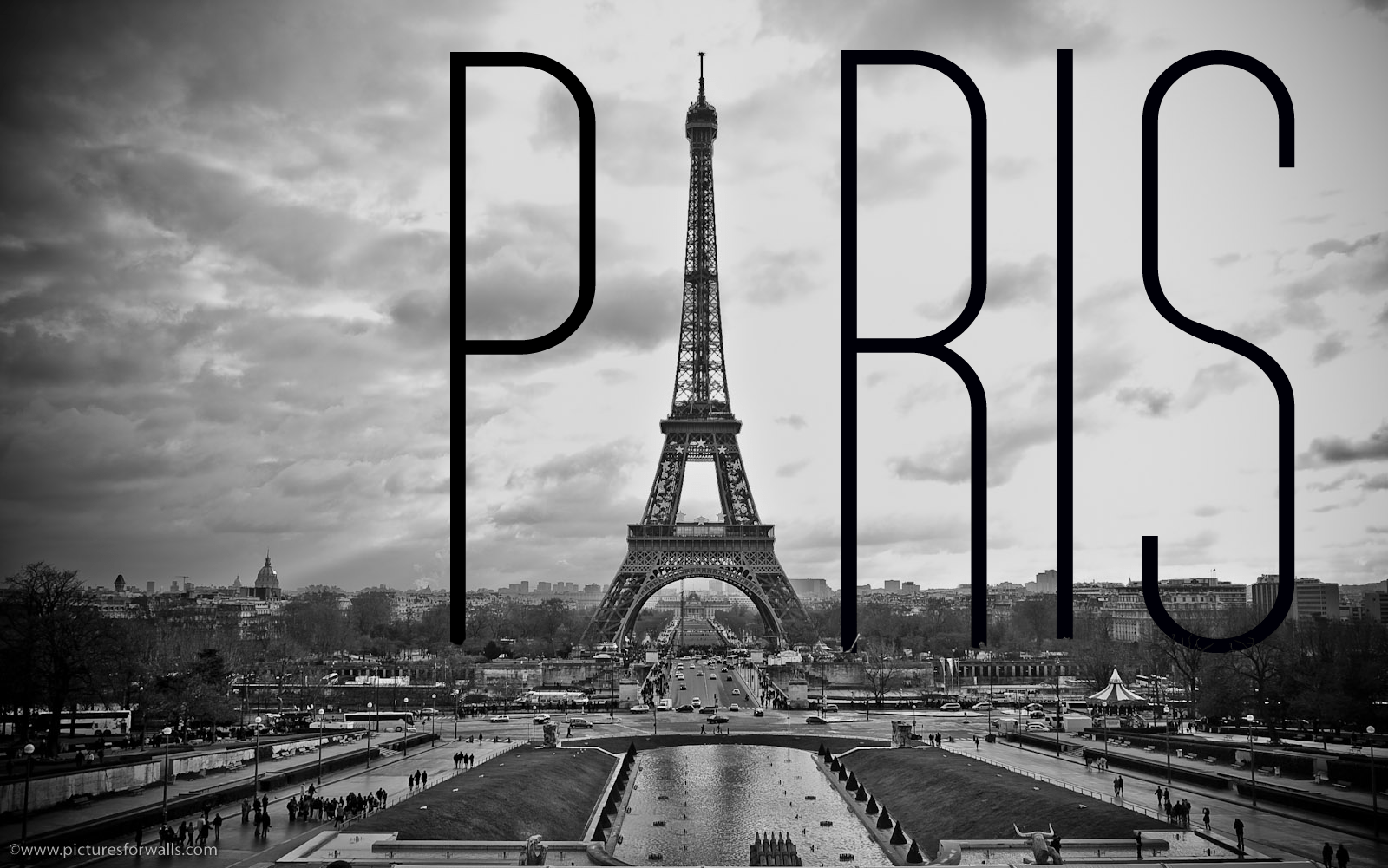 1600x1001 Vintage Eiffel Tower Wallpaper Black And White