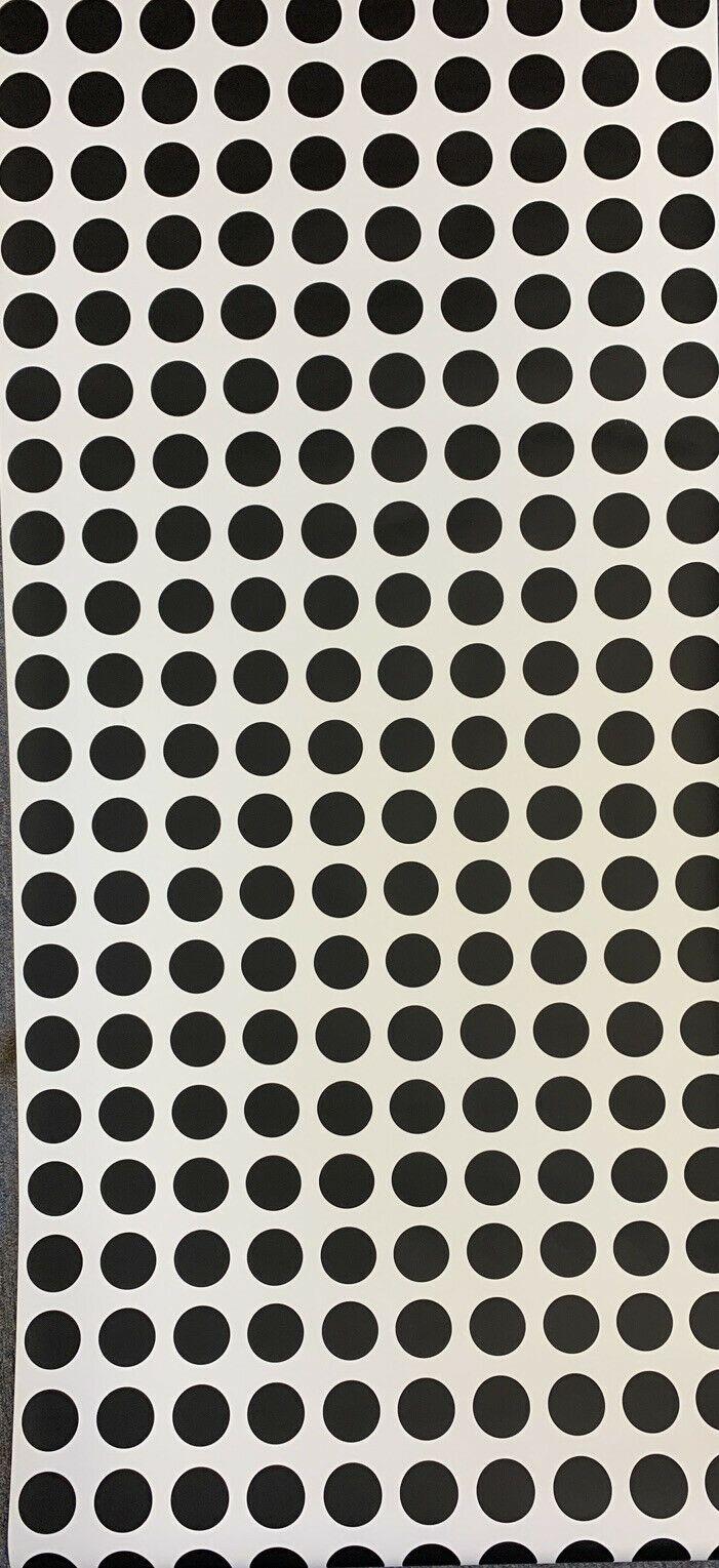 701x1529 VINTAGE RETRO DOUBLE ROLL WALLPAPER BLACK AND WHITE POLKA DOT DESIGNER Online