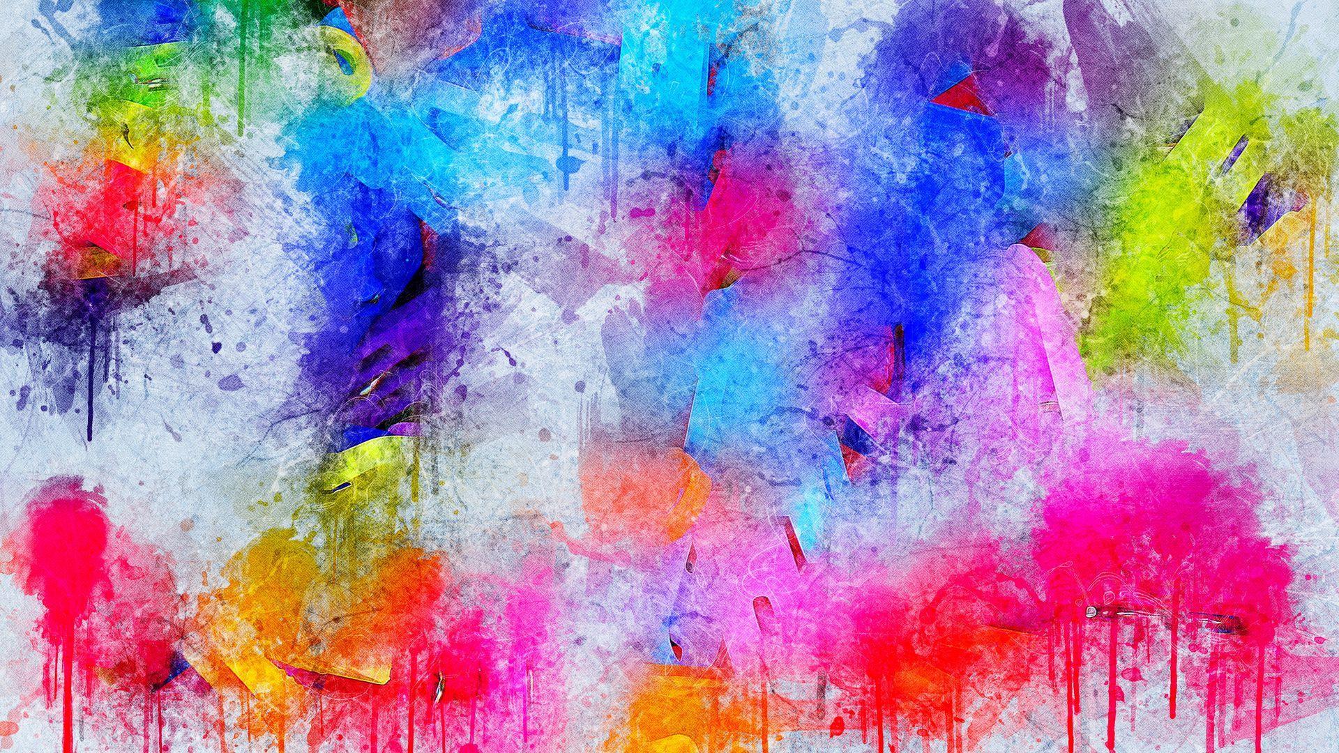 1920x1080 Download wallpaper 1920x1080 paint, spots, colorful, splatter, grungy full hd, hdtv, fhd, 1080p HD background