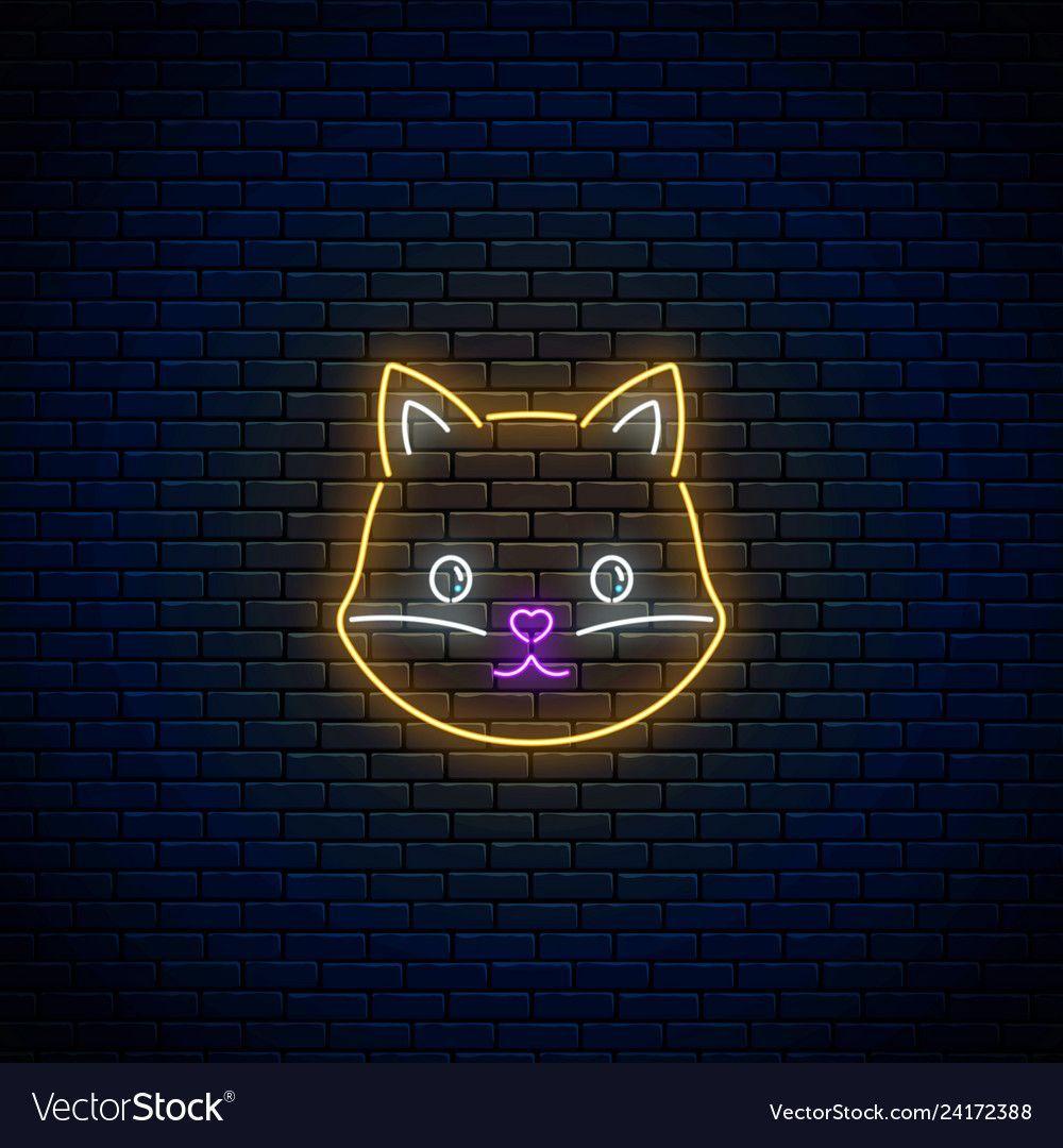 1000x1080 Glowing neon sign of cute fox in kawaii style Vector Image. Neon wallpaper, Wallpaper iphone neon, Neon signs