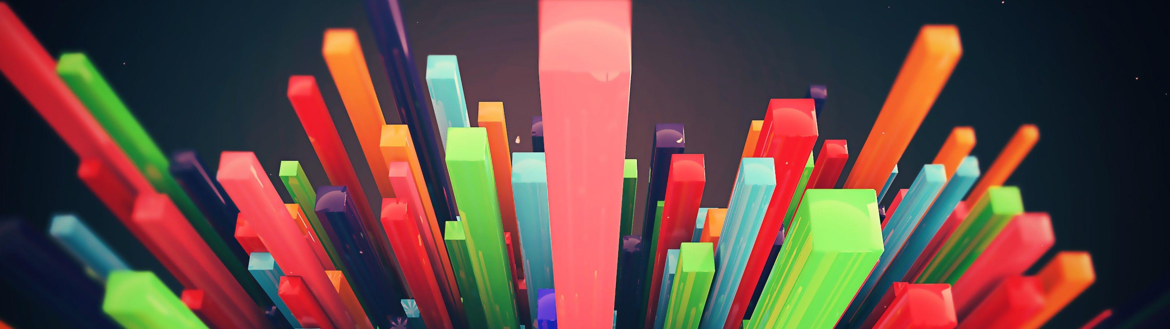 3840x1080 dual screen, digital art, colorful, lacza, double screen wallpaper