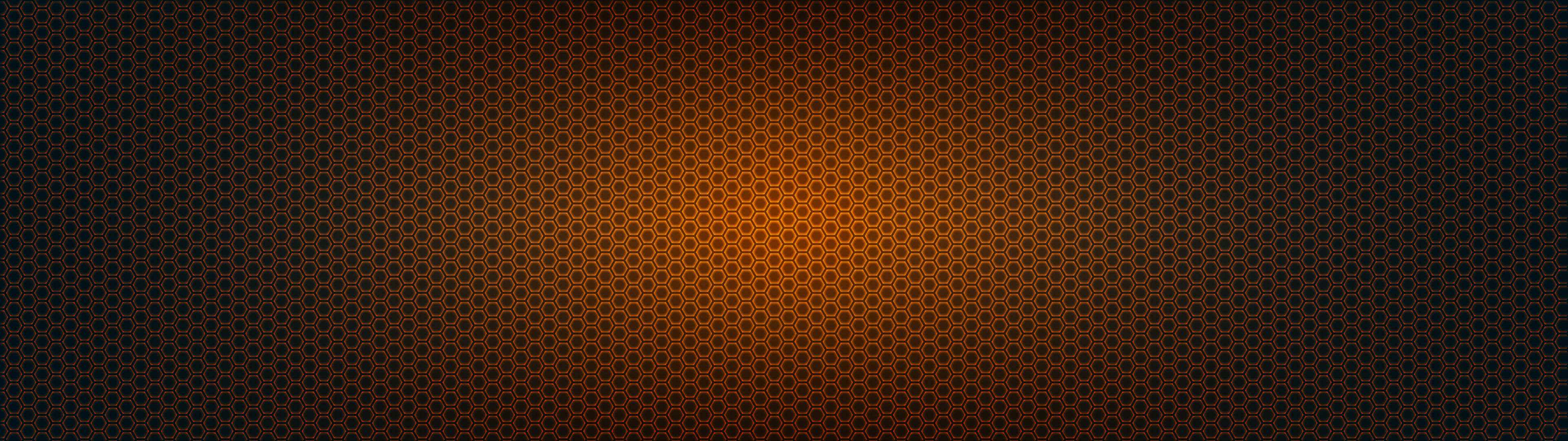 3840x1080 Octagons Orange Dual Monitor Wallpaper