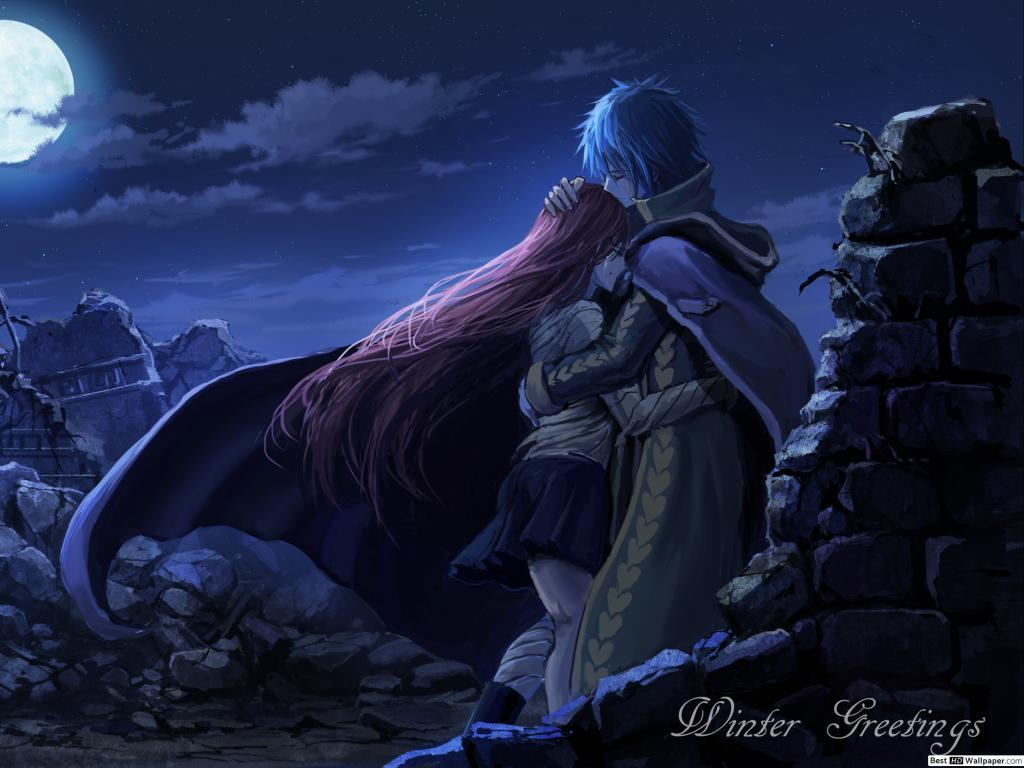 1024x768 Fairy Tail Scarlet & Jellal Fernandes Hug HD wallpaper download