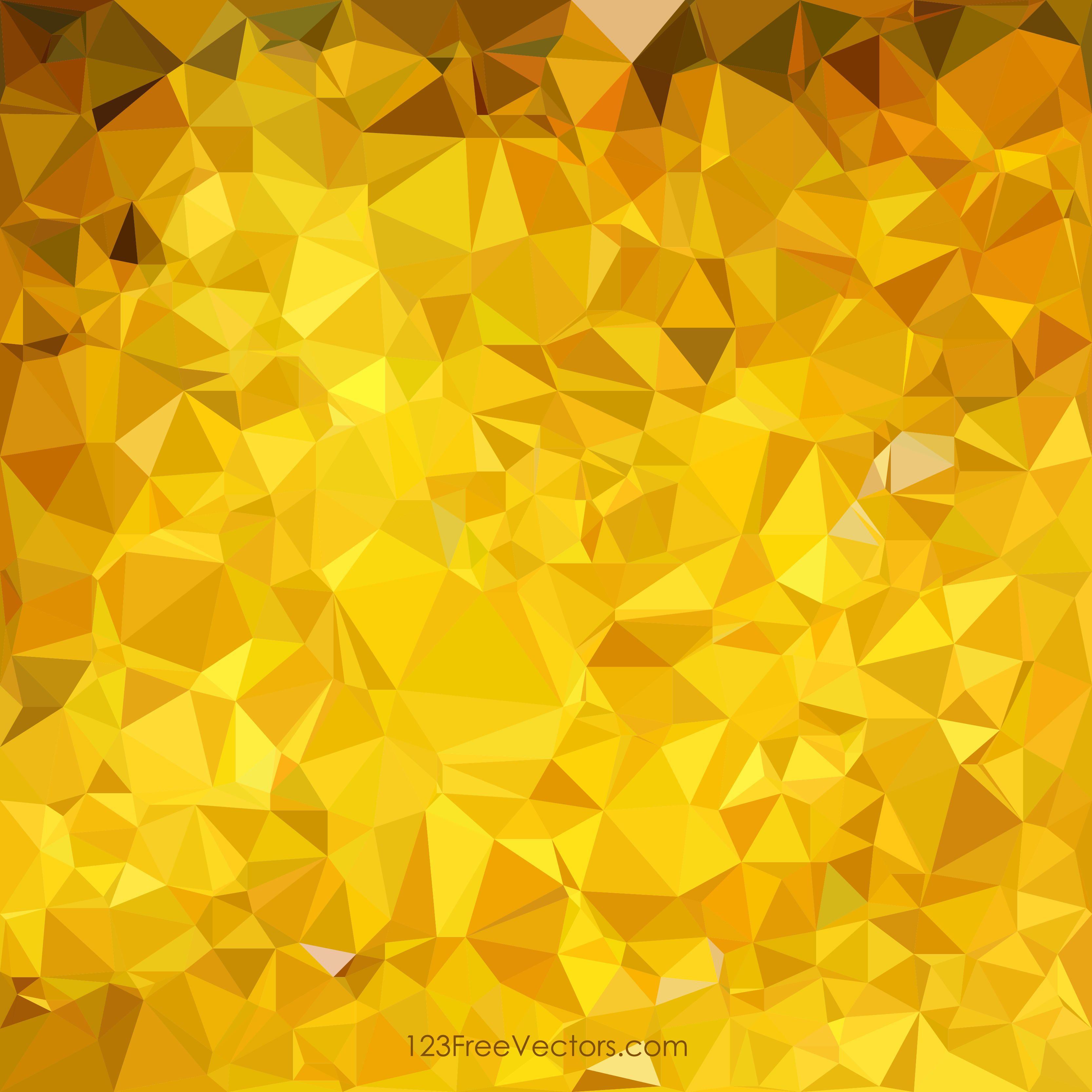3333x3333 Golden Abstract Low Poly Background Template