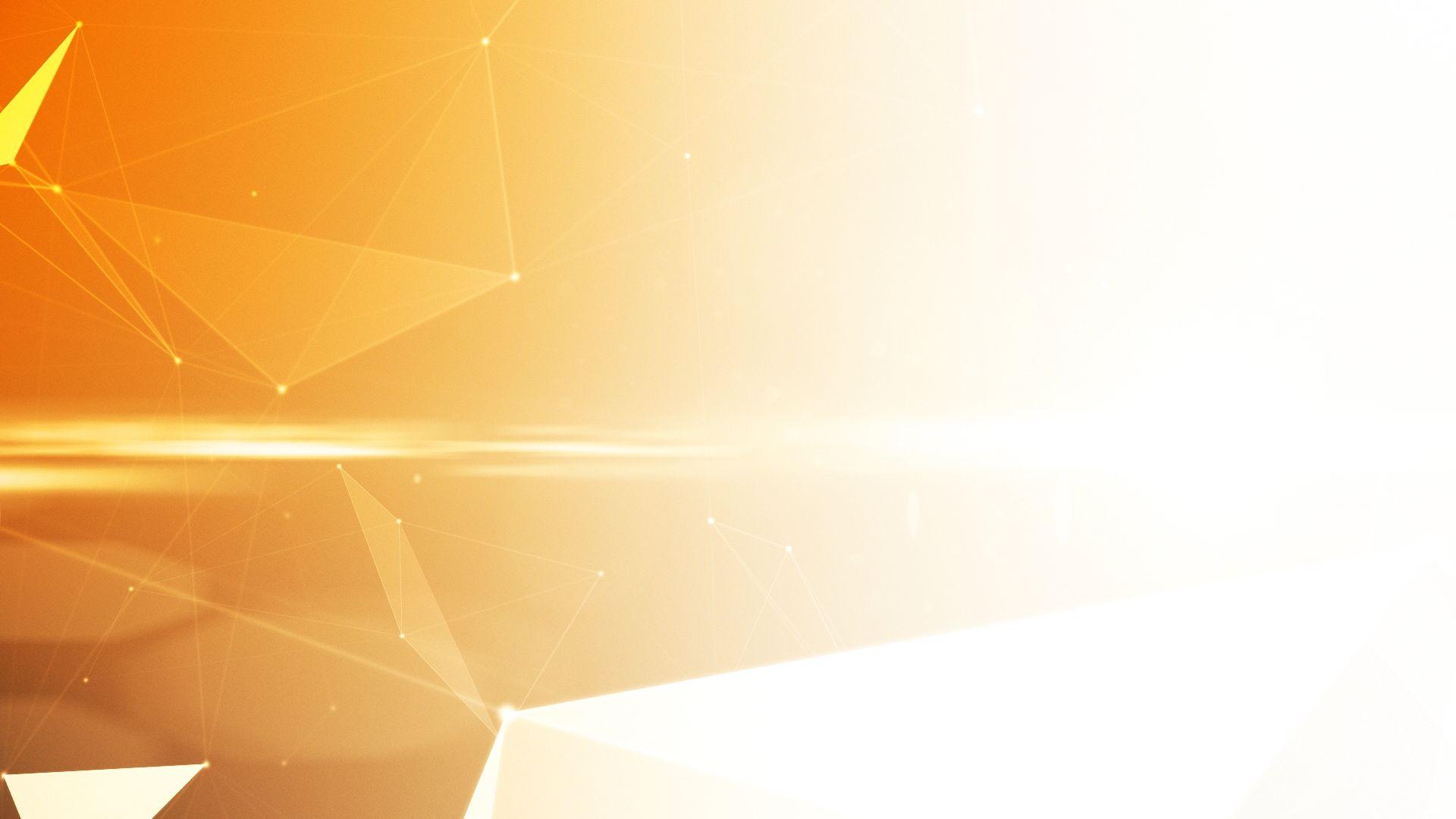 1920x1080 Futuristic and technology plexus yellow polygonal geometric background with dots lines and flares