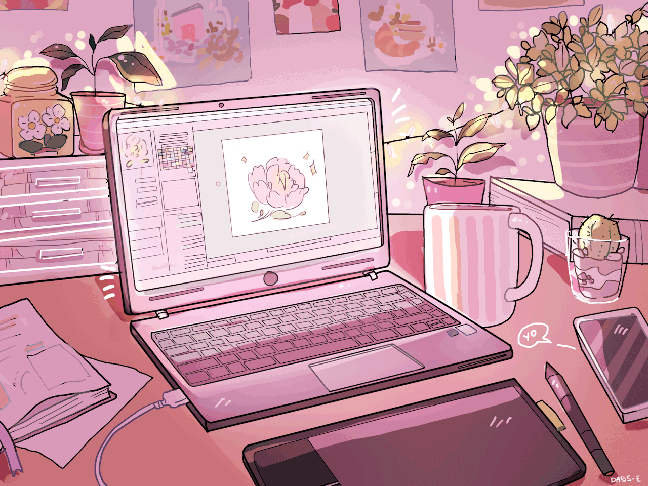 1280x960 Laptop Vintage Anime Aesthetic Wallpaper