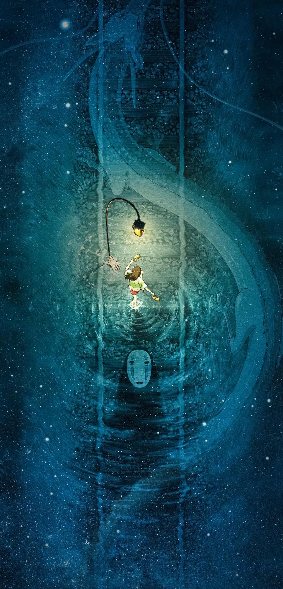 1082x2247 Spirited Away Movie Poster Wallpaper (1082 x 2247)