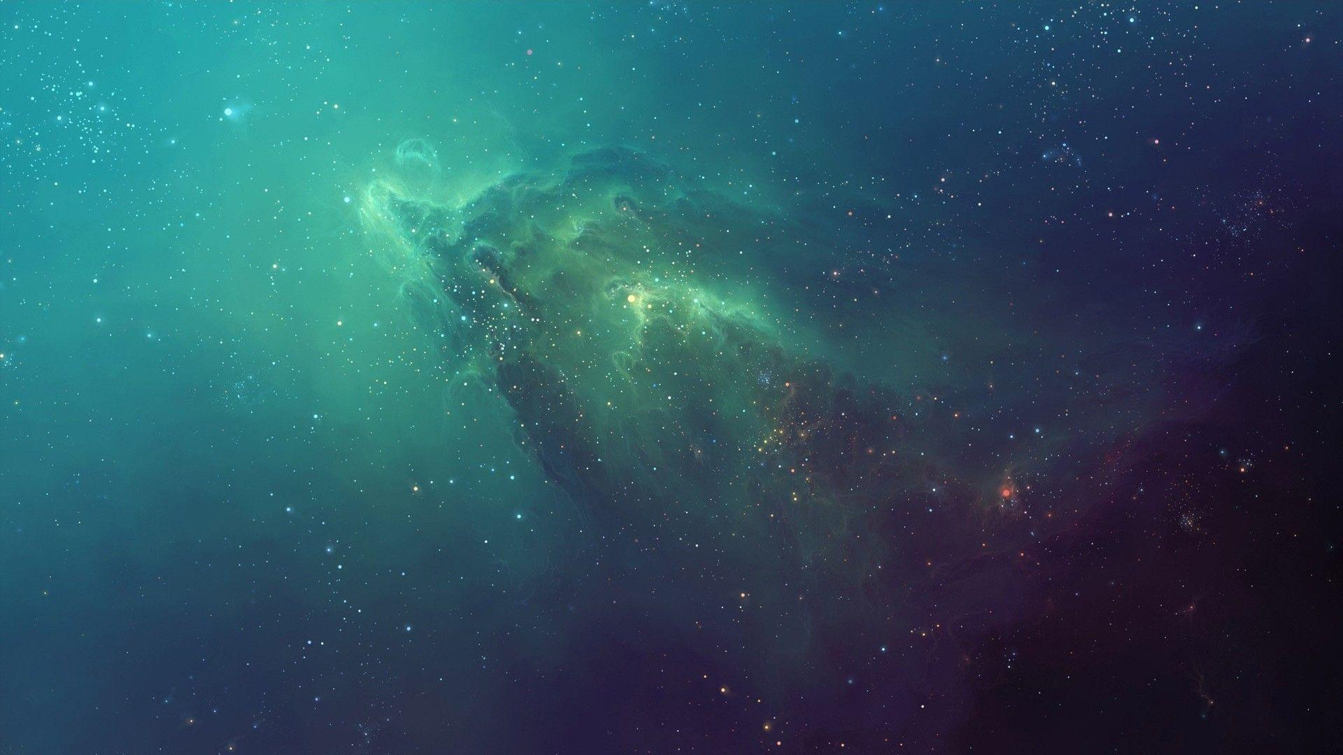 1920x1080 Green Galaxy Wallpaper