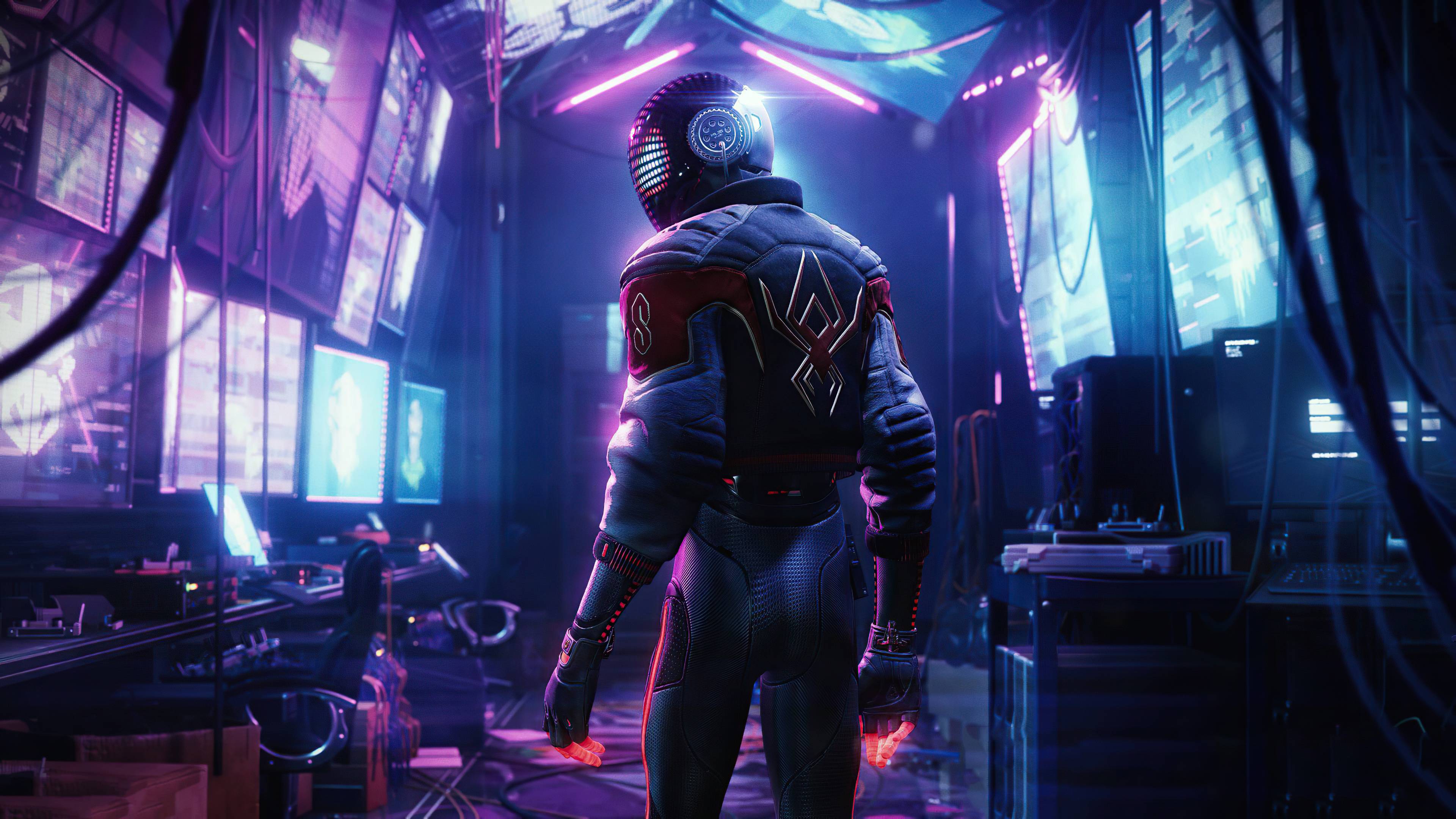 3840x2160 Marvel's Spider Man Miles Morales Cyberpunk Suit 1080P Laptop Full HD Wallpaper, HD Games 4K Wallpaper, Image, Photo And Background