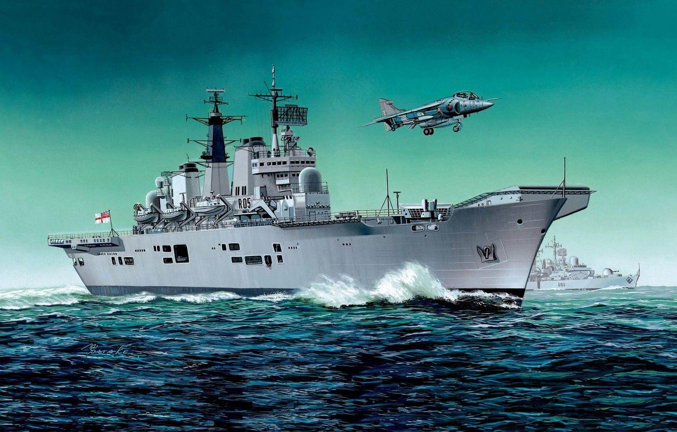 1332x850 Wallpaper ship, art, the carrier, Navy, Navy, military, fleet, class, indomitable will, British, invincible, Invincible, UK., eng., sea, Royal image for desktop, section оружие
