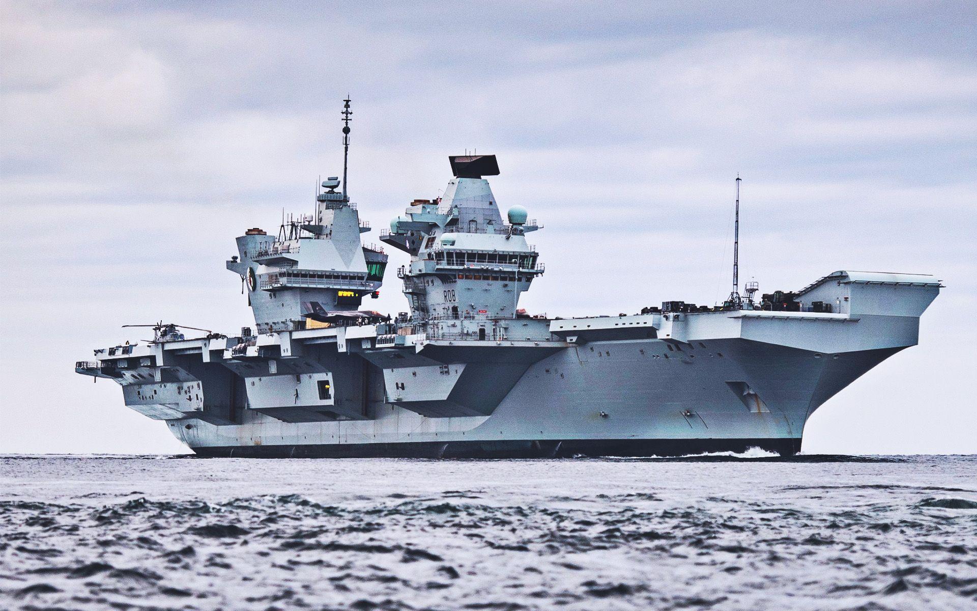 1920x1200 Download wallpaper HMS Queen Elizabeth, aircraft carrier, sea, British Navy, R Royal Navy, British army for desktop with resolution 1920x1200. High Quality HD picture wallpaper