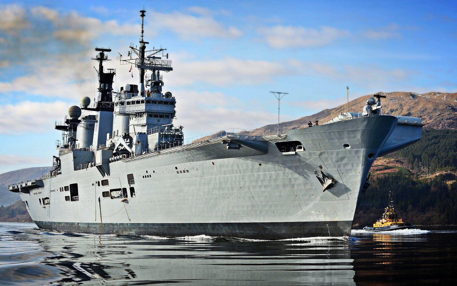 1920x1200 Download wallpaper HMS Illustrious, HDR, British Navy, R Royal Navy, British army for desktop with resolution 1920x1200. High Quality HD picture wallpaper