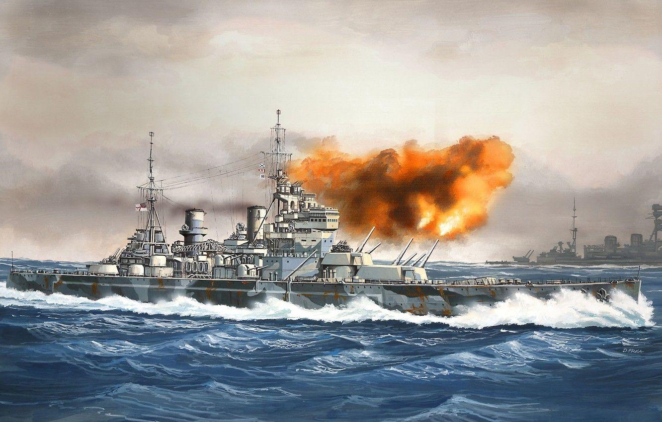 1332x850 Wallpaper ship, art, Navy, military, battleship, British, battleship, WW HMS, Prince of Wales image for desktop, section оружие