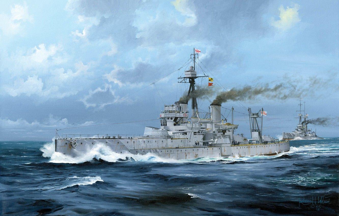 1332x850 Wallpaper ship, art, Navy, Dreadnought, military, battleship, British, battleship, WW HMS image for desktop, section оружие