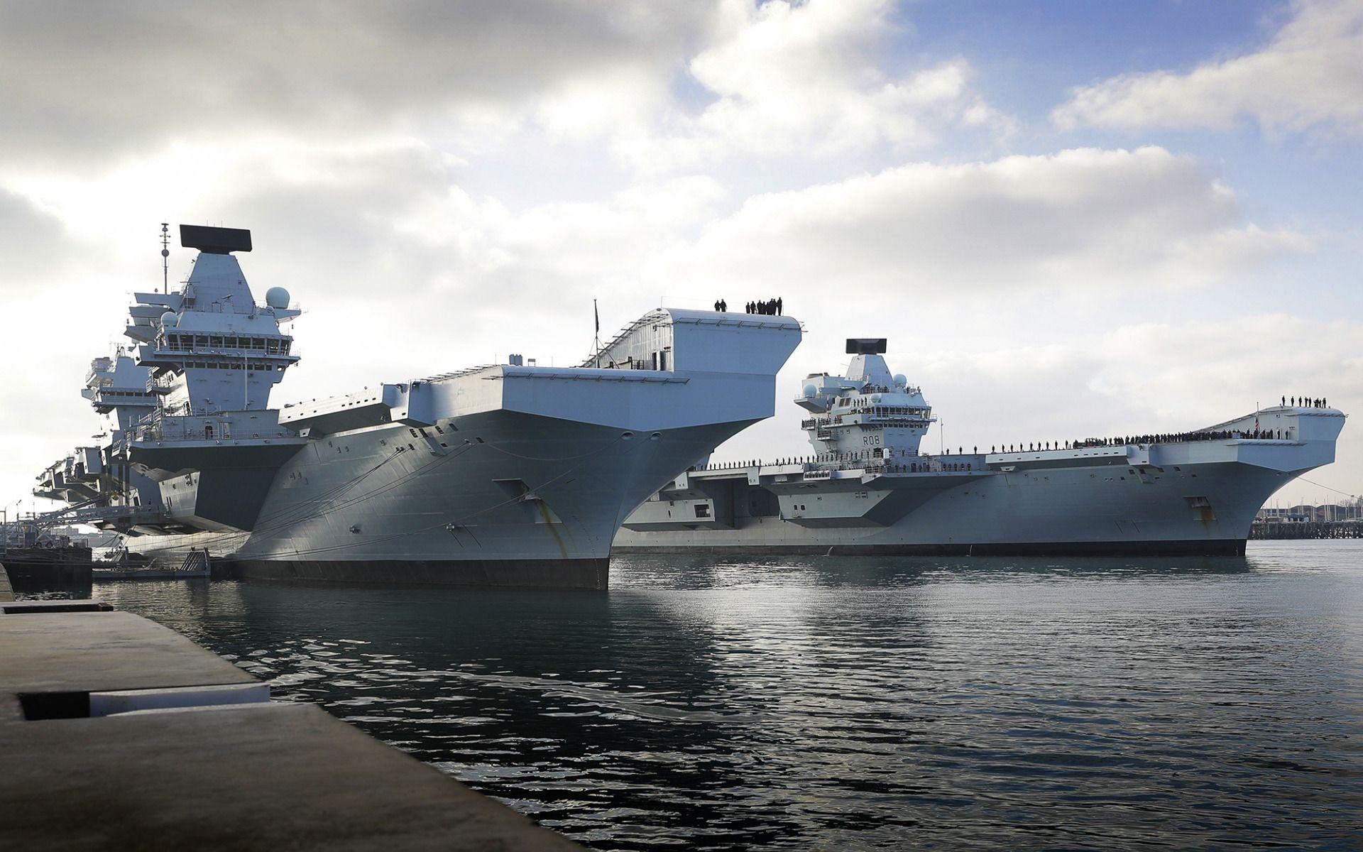 1920x1200 Download wallpaper HMS Prince of Wales, R HMS Queen Elizabeth, R aircraft carriers, Royal Navy, Queen Elizabeth class, British Navy, warships for desktop with resolution 1920x1200. High Quality HD picture wallpaper