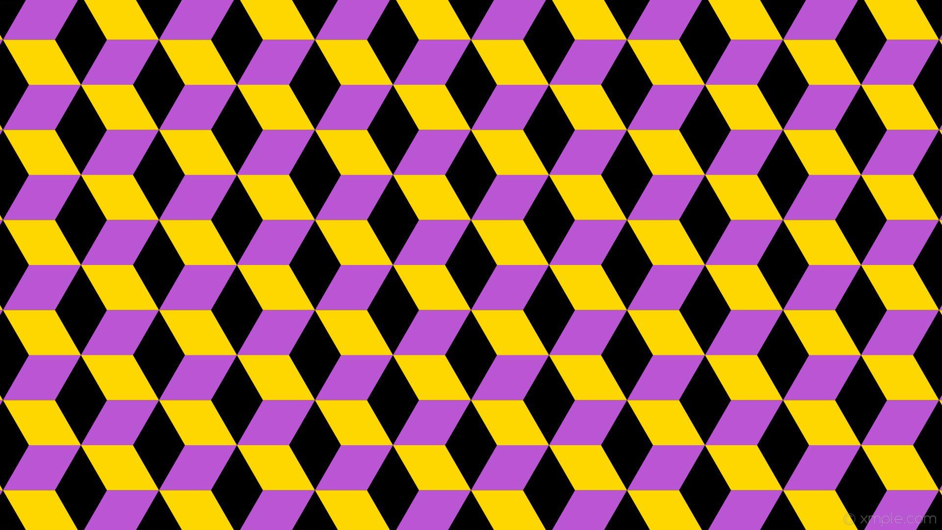 1920x1080 1920x Wallpaper Yellow Purple 3D Cubes Black Medium And Yellow Cubes