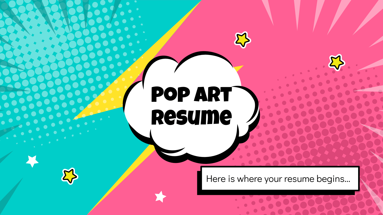 1600x900 Pop Art Resume Google Slides Theme and PowerPoint Template