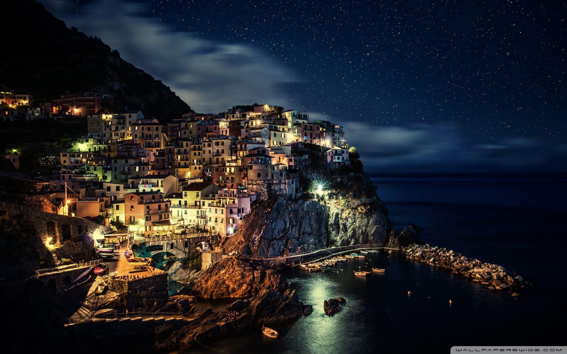 1920x1200 Manarola Town In Italy HD Desktop Wallpaper With Widescreen Wide