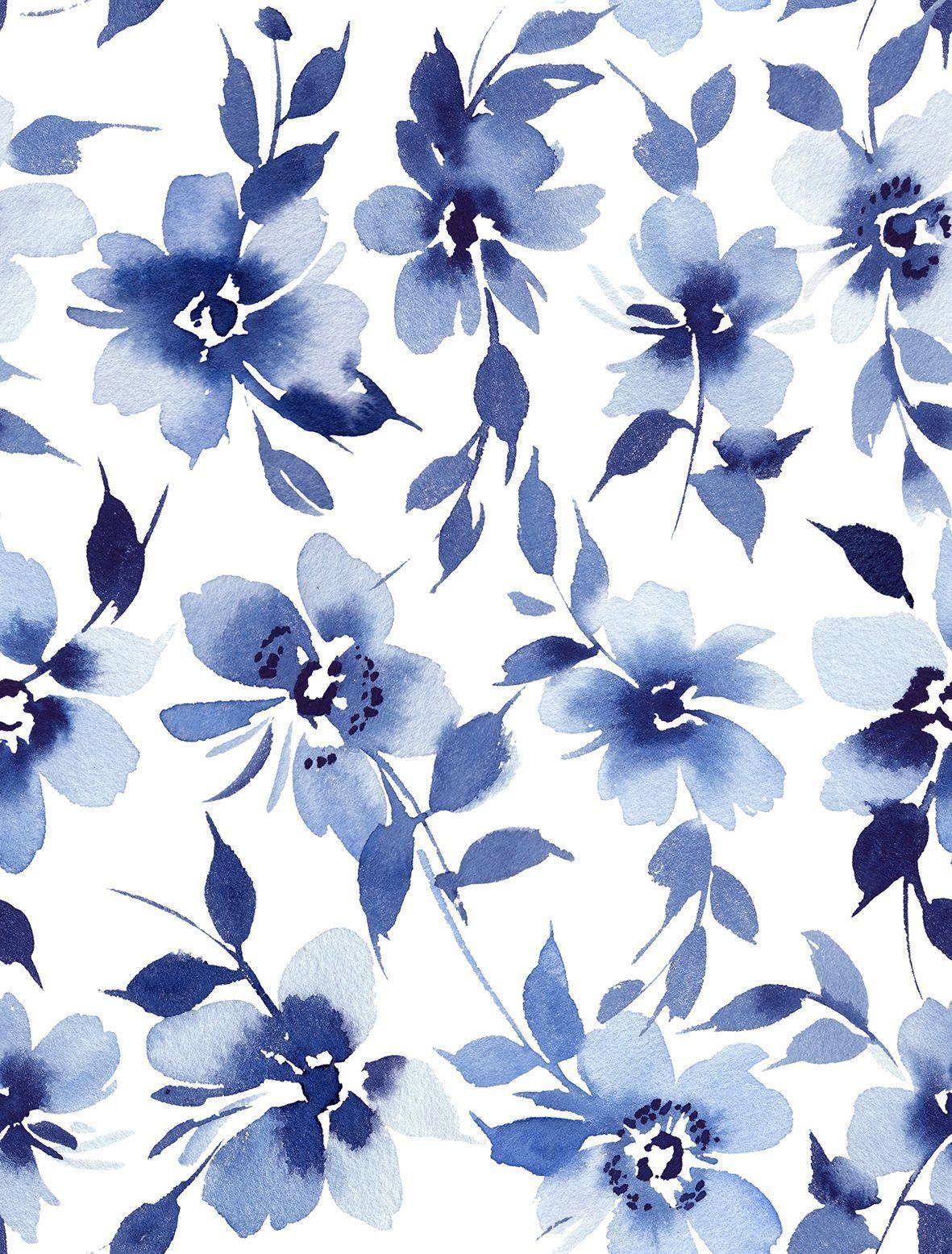 Blue Watercolor Flowers Wallpapers - Top Free Blue Watercolor Flowers ...