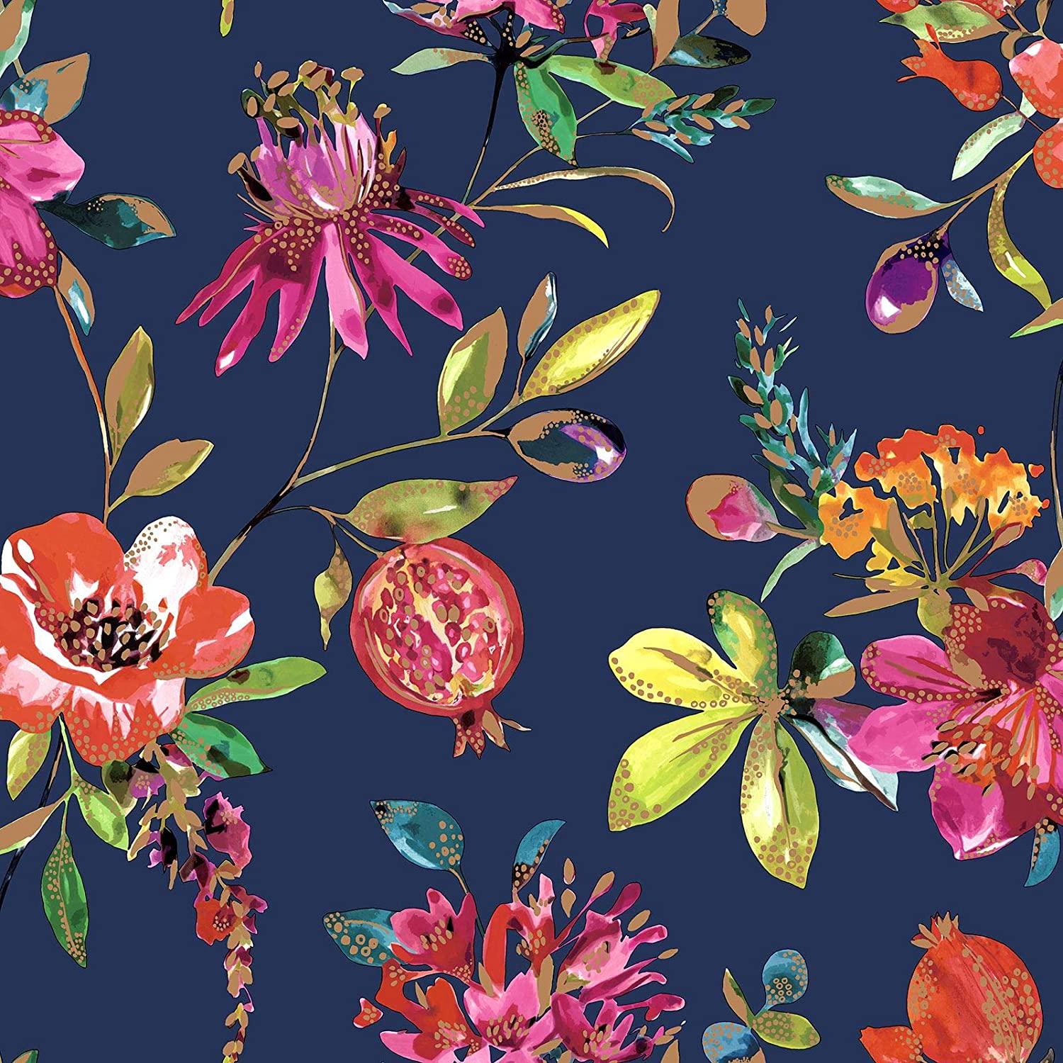 1500x1500 Holden Melgrano Floral Wallpaper Navy 90521