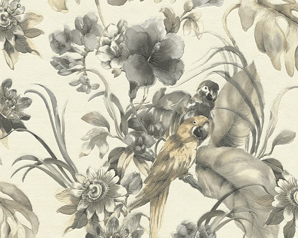 1000x800 A.S. Création Wallpaper Faro 4 Cream Grey Black 10.05 m x 0.53 m 300153