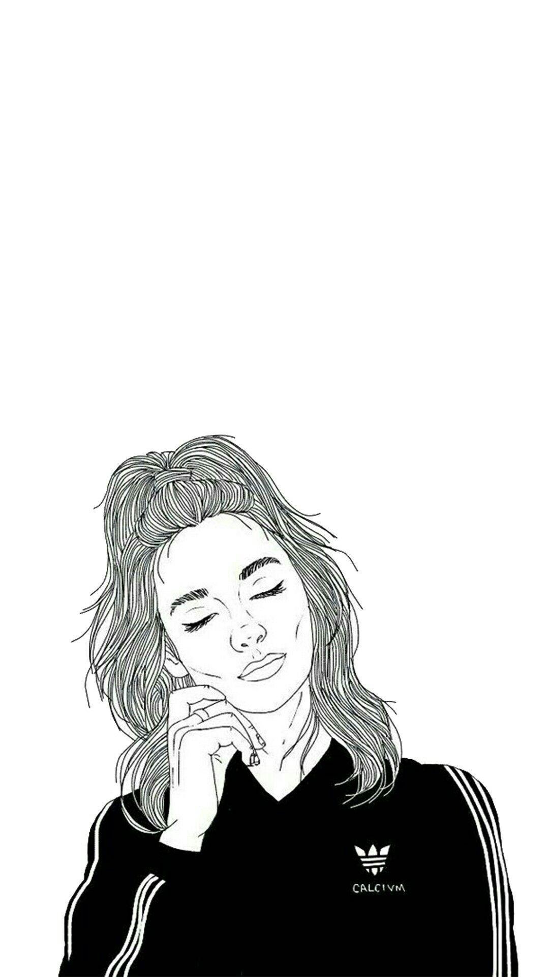 1080x1920 Drawing Black And White Tumblr Wallpaper