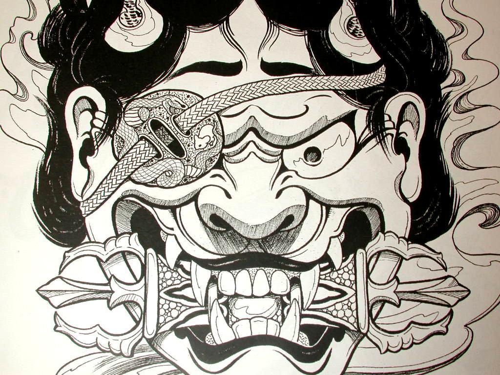 1024x768 iPhone 7 Japanese Tattoo Wallpaper