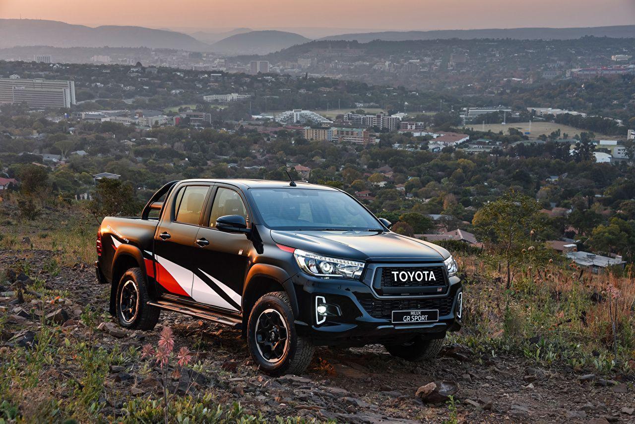 1280x854 Wallpaper Toyota 2019 Hilux GR Sport Double Cab Pickup Black auto