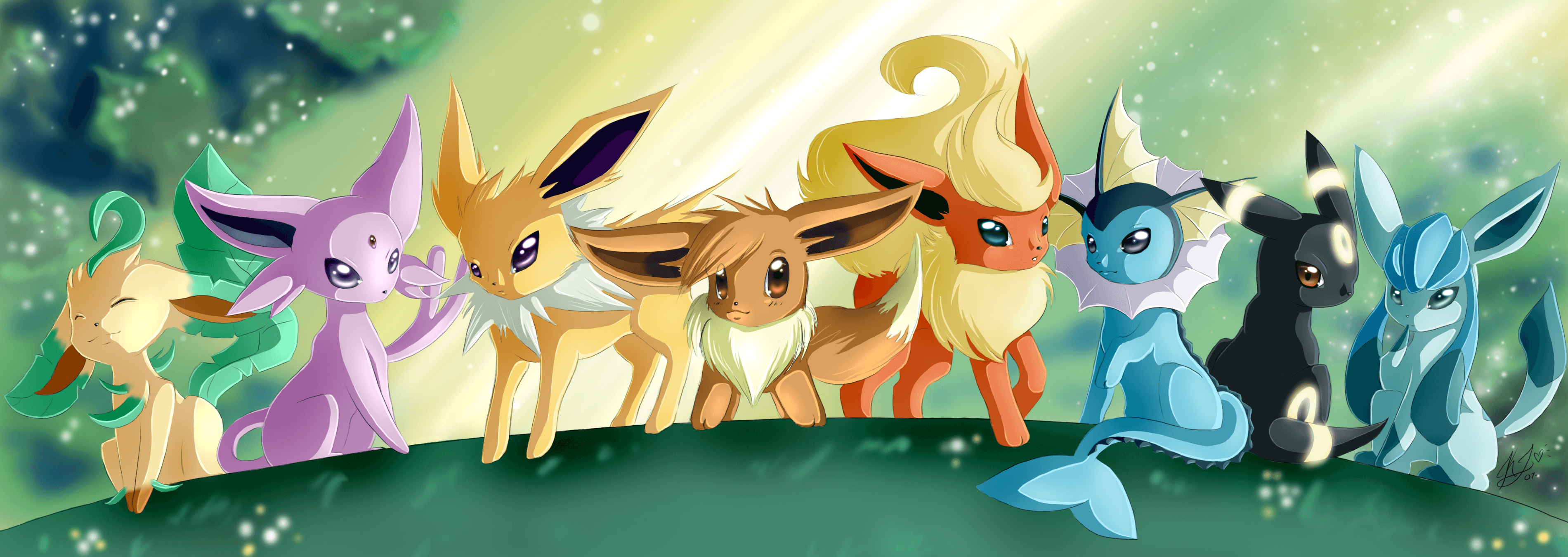 3800x1350 Eevee Wallpaper