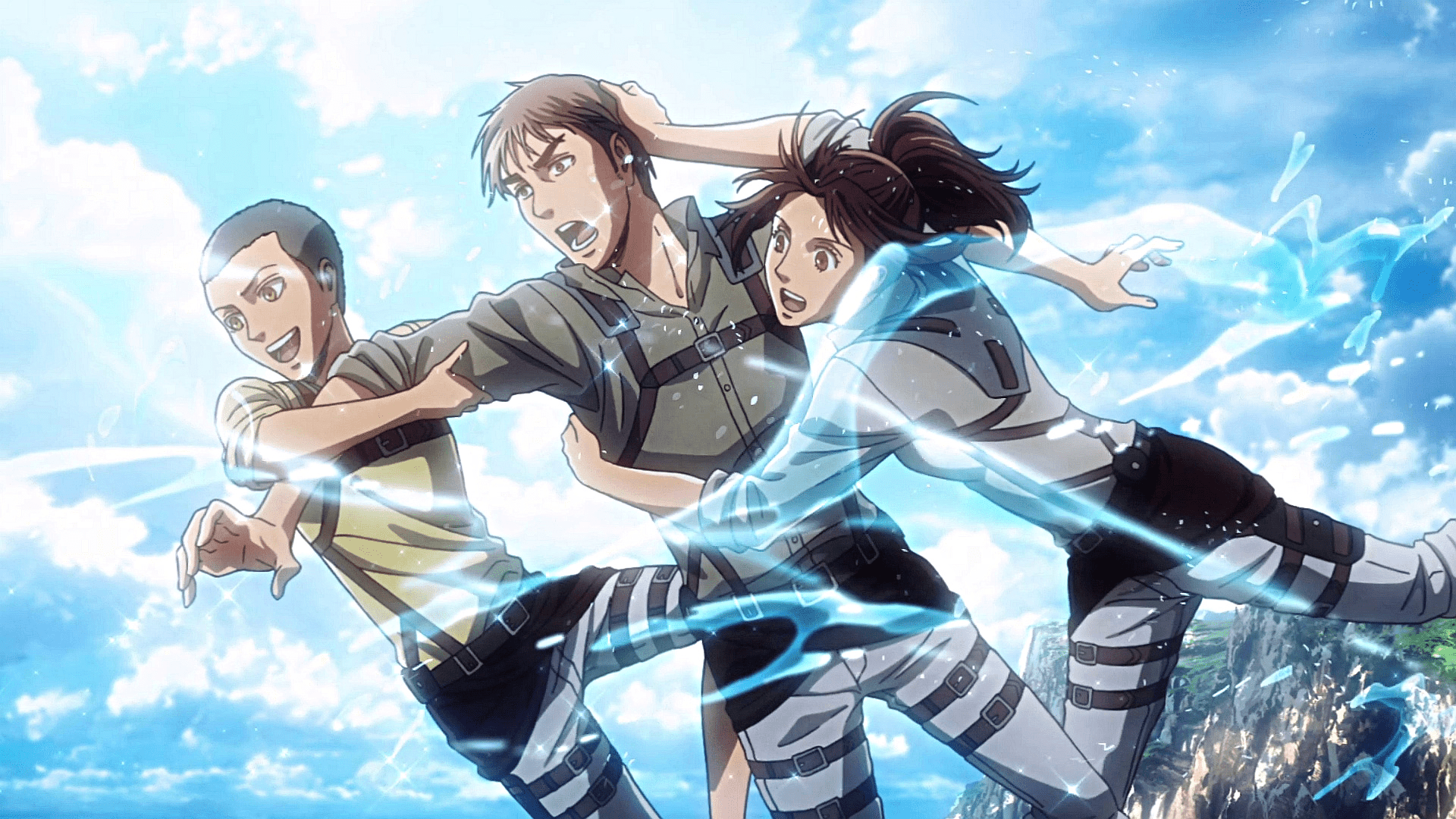1920x1080 Conny, Jean, and Sasha have fun at the sea. Attack on titan season, Attack on titan anime, Attack on titan fanart