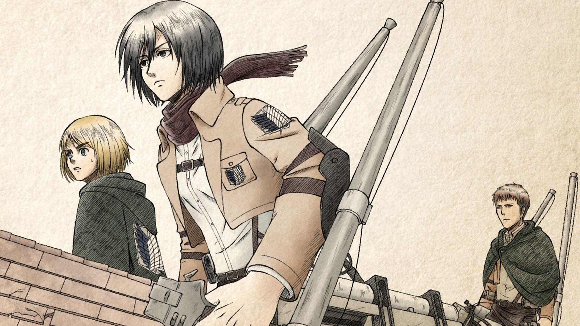 1920x1080 Attack On Titan Armin Arlert Jean Kirstein Mikasa Ackerman HD Anime Wallpaper