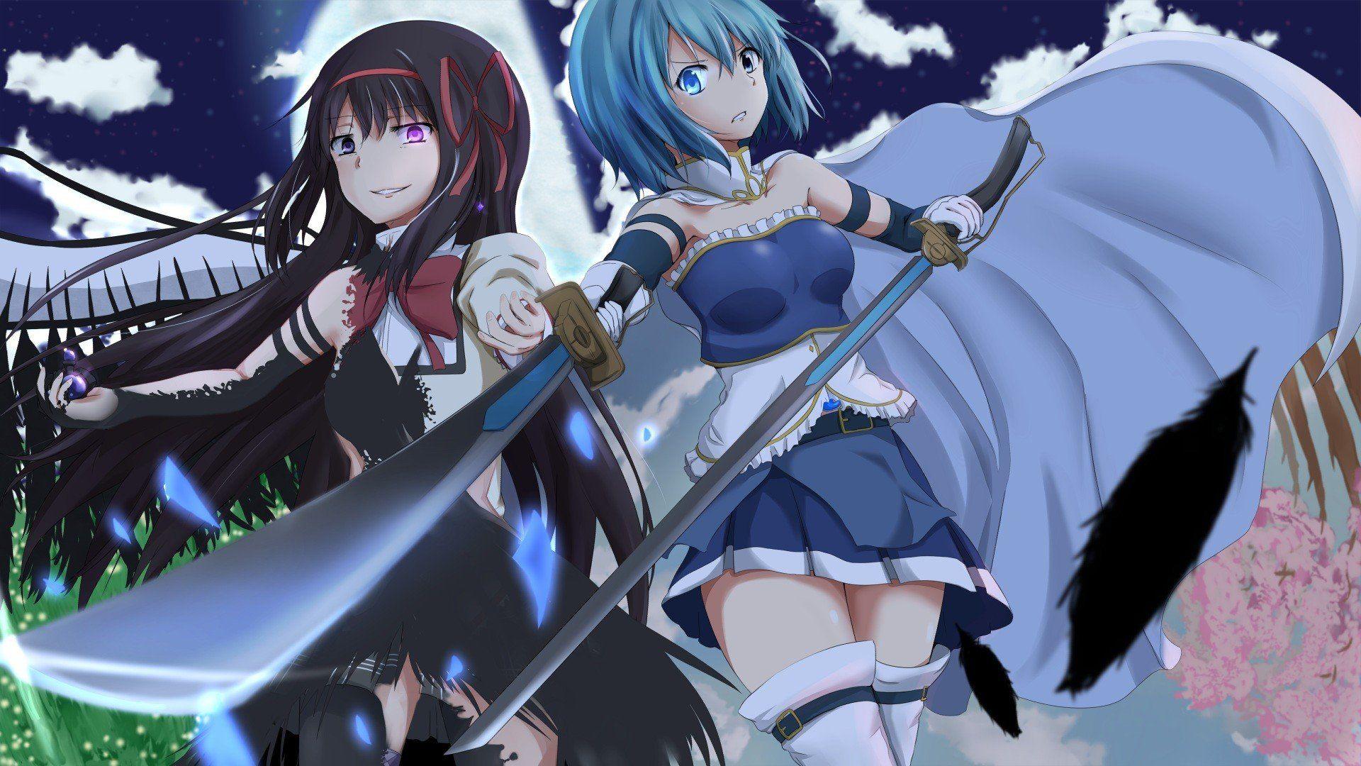 1920x1080 anime, Mahou Shoujo Madoka Magica, Anime girls, Akemi Homura, Miki Sayaka HD Wallpaper / Desktop and Mobile Image & Photo