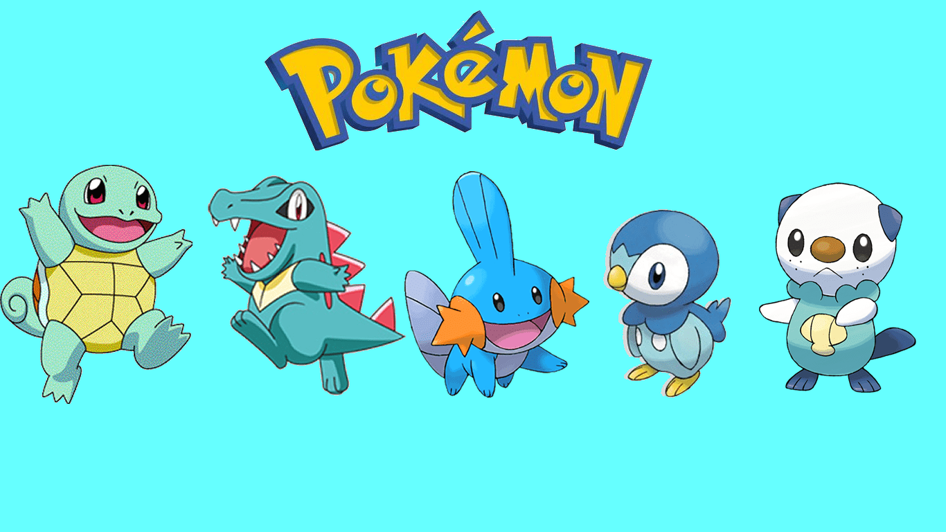 1366x768 pokemon mudkip squirtle totodile oshawott piplup #oAtY