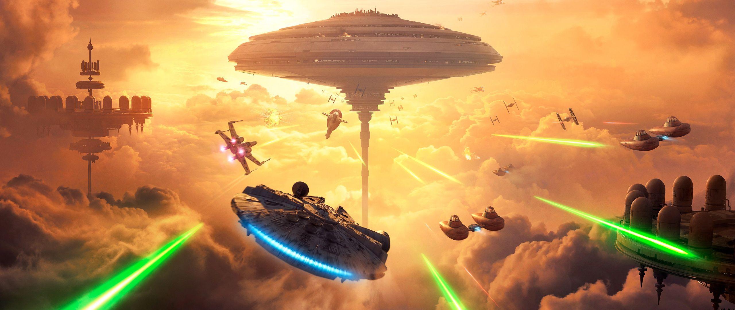2560x1080 Download 2560x1440 wallpaper star wars, spacecrafts, digital art, dual wide, widescreen 16: widescreen, 2560x1440 HD image, background, 7557