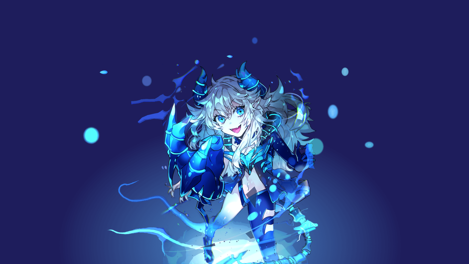 1920x1080 Lu Elsword Cyan Purple Background Wallpaper:1920x1080