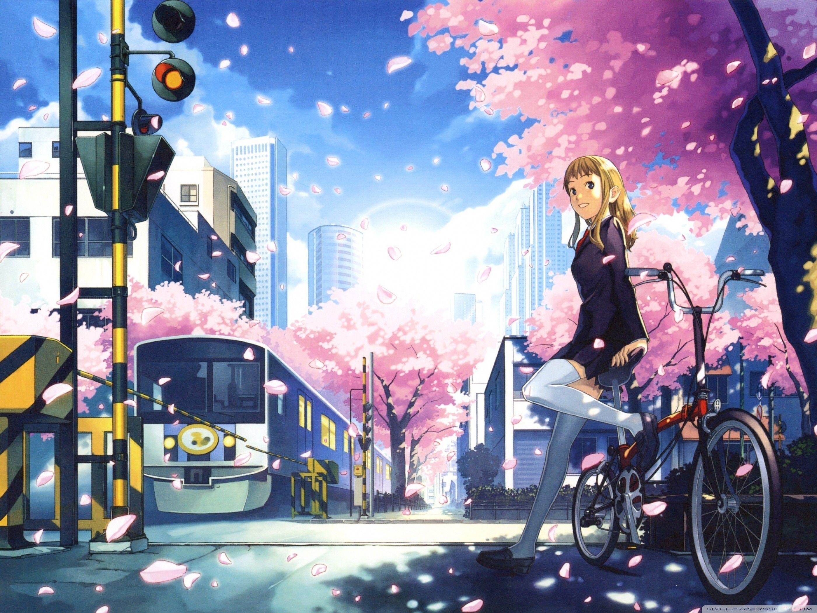 2800x2100 Anime City Wallpaper background picture