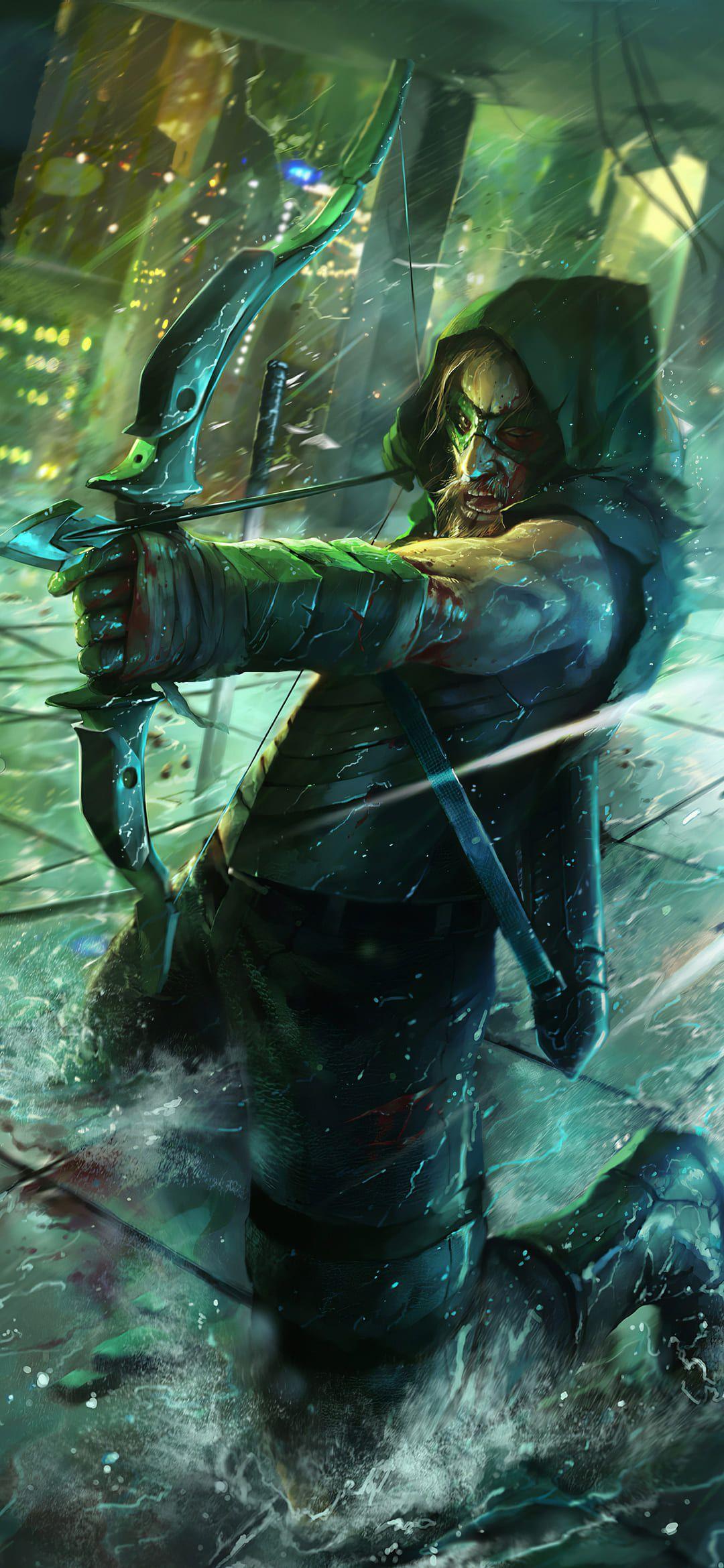 1080x2340 Arrow Wallpaper:k Green Arrow Background [ HD ]