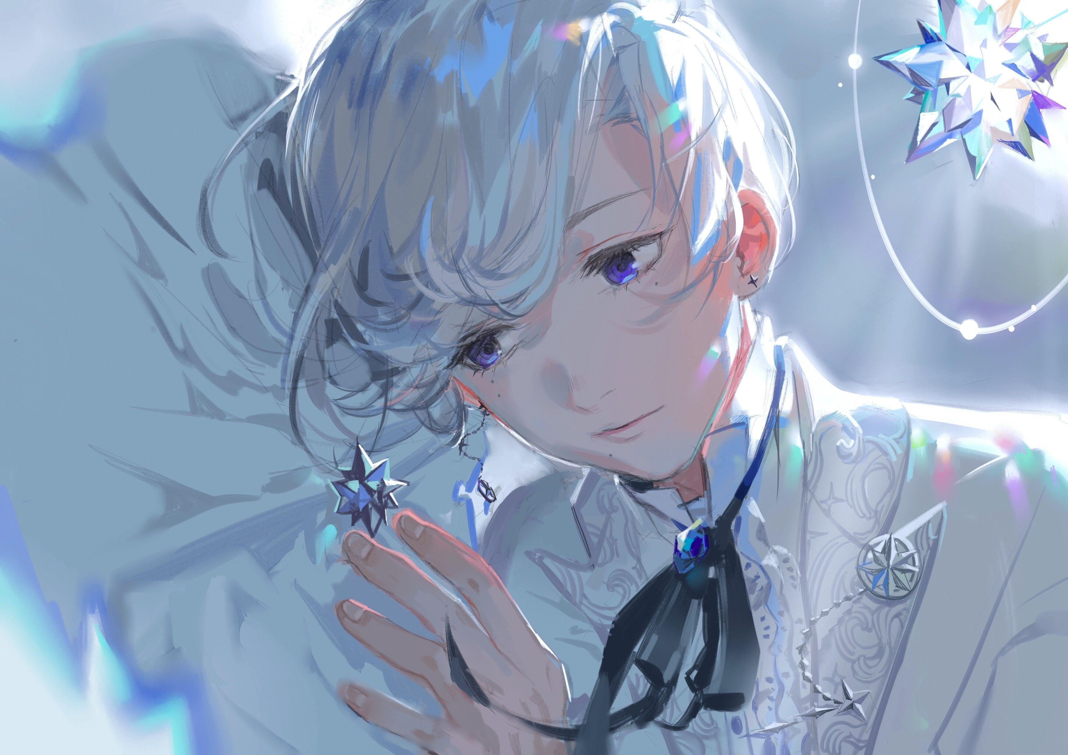3507x2480 White Hair Anime Wallpaper