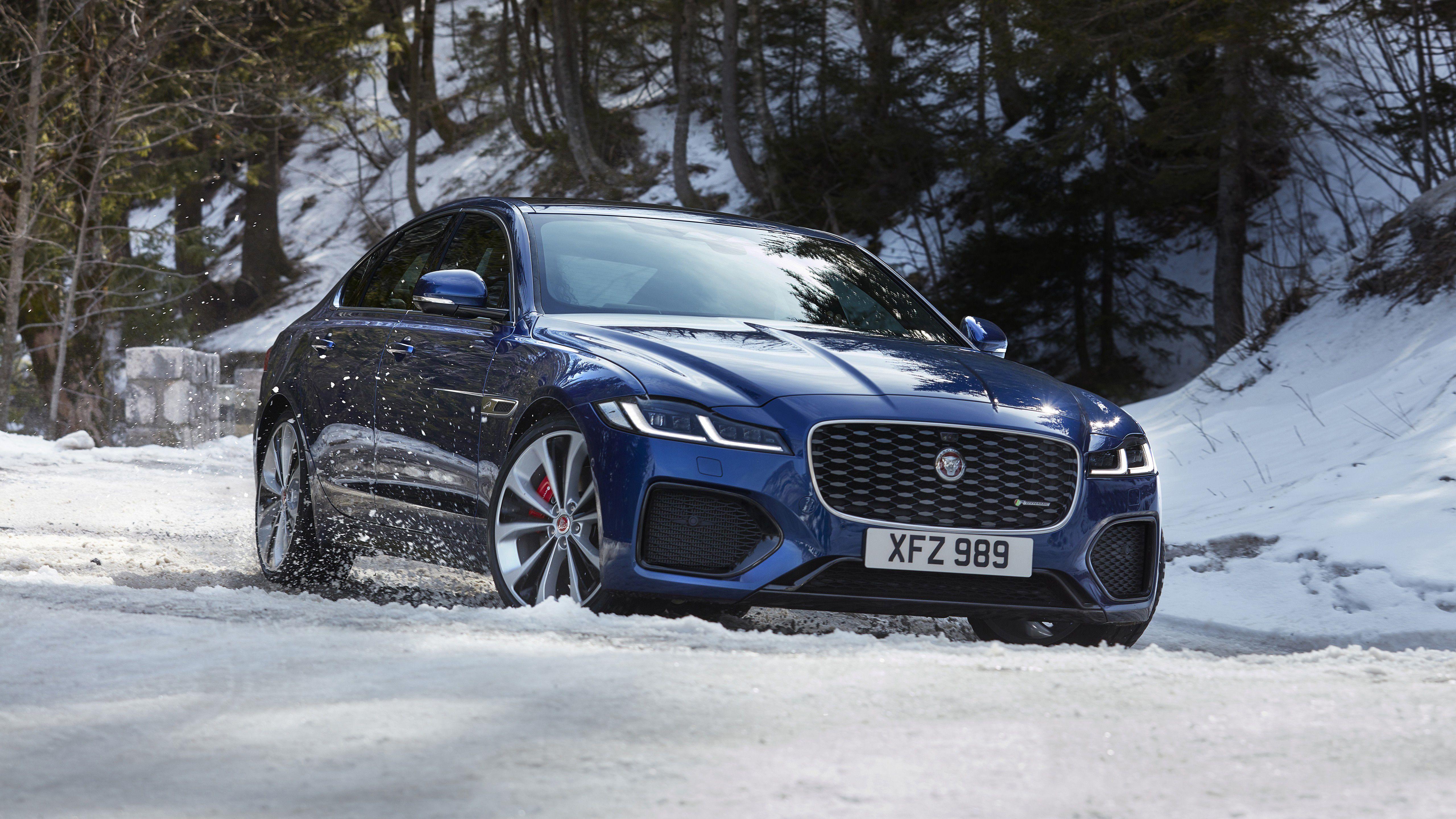 5120x2880 Blue Jaguar XF P300 AWD R Dynamic 2020 4K 5K HD Cars Wallpaper