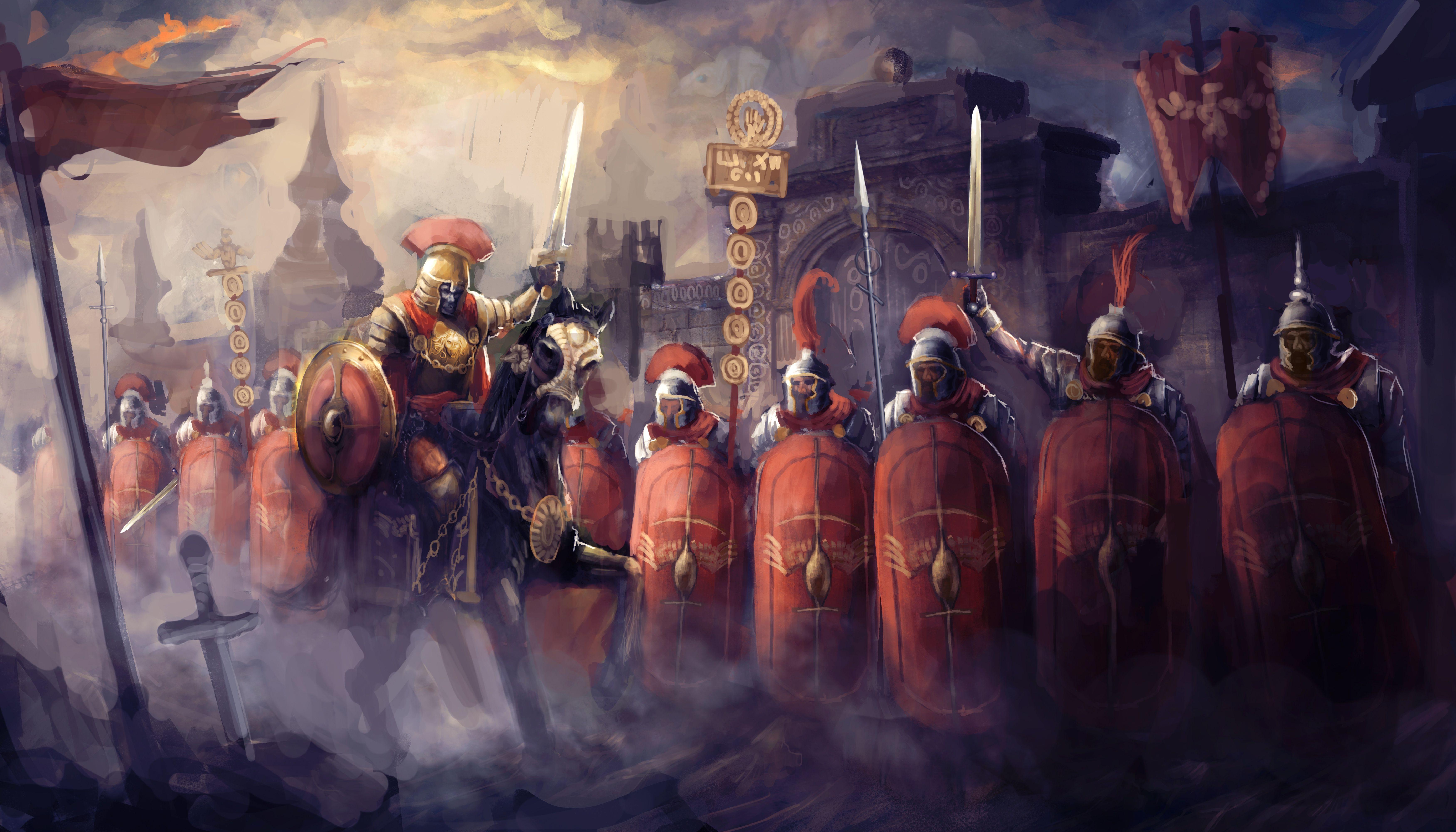 7000x4000 Sword, Horse, Roman Legion, Shield, Warrior wallpaper